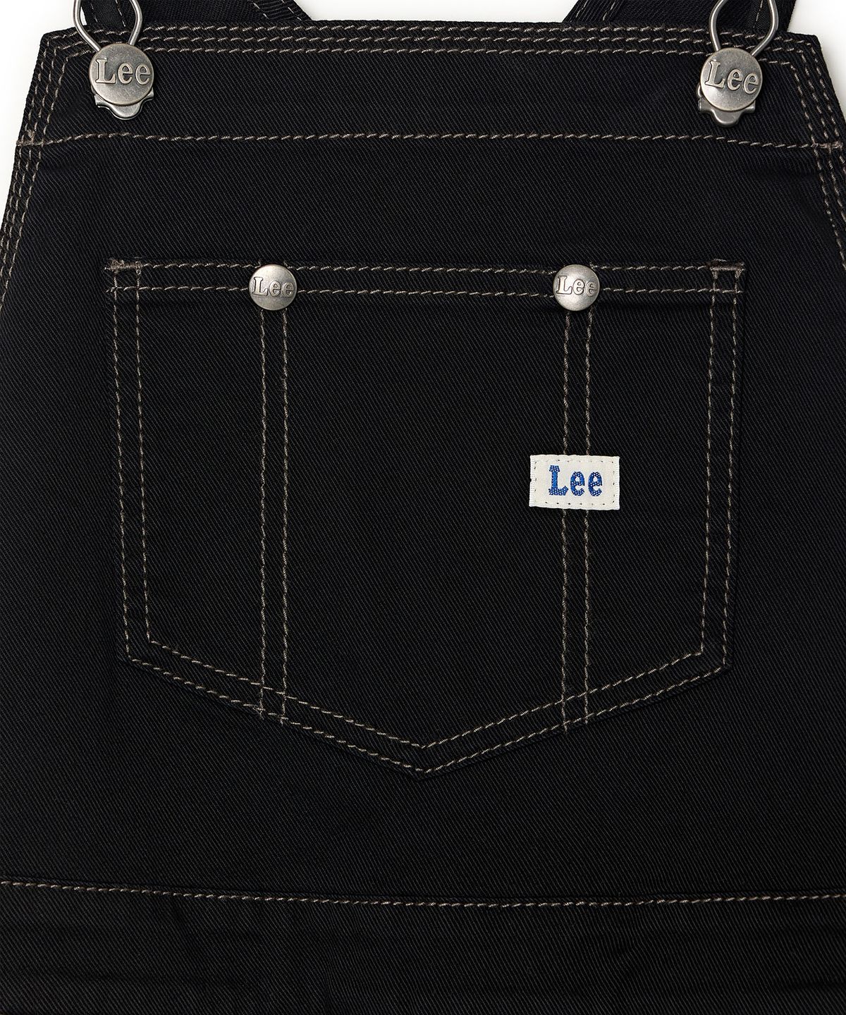 리 키즈(LEE KIDS) 더블니 데님 오버롤 팬츠 블랙 LK2603OR02BK