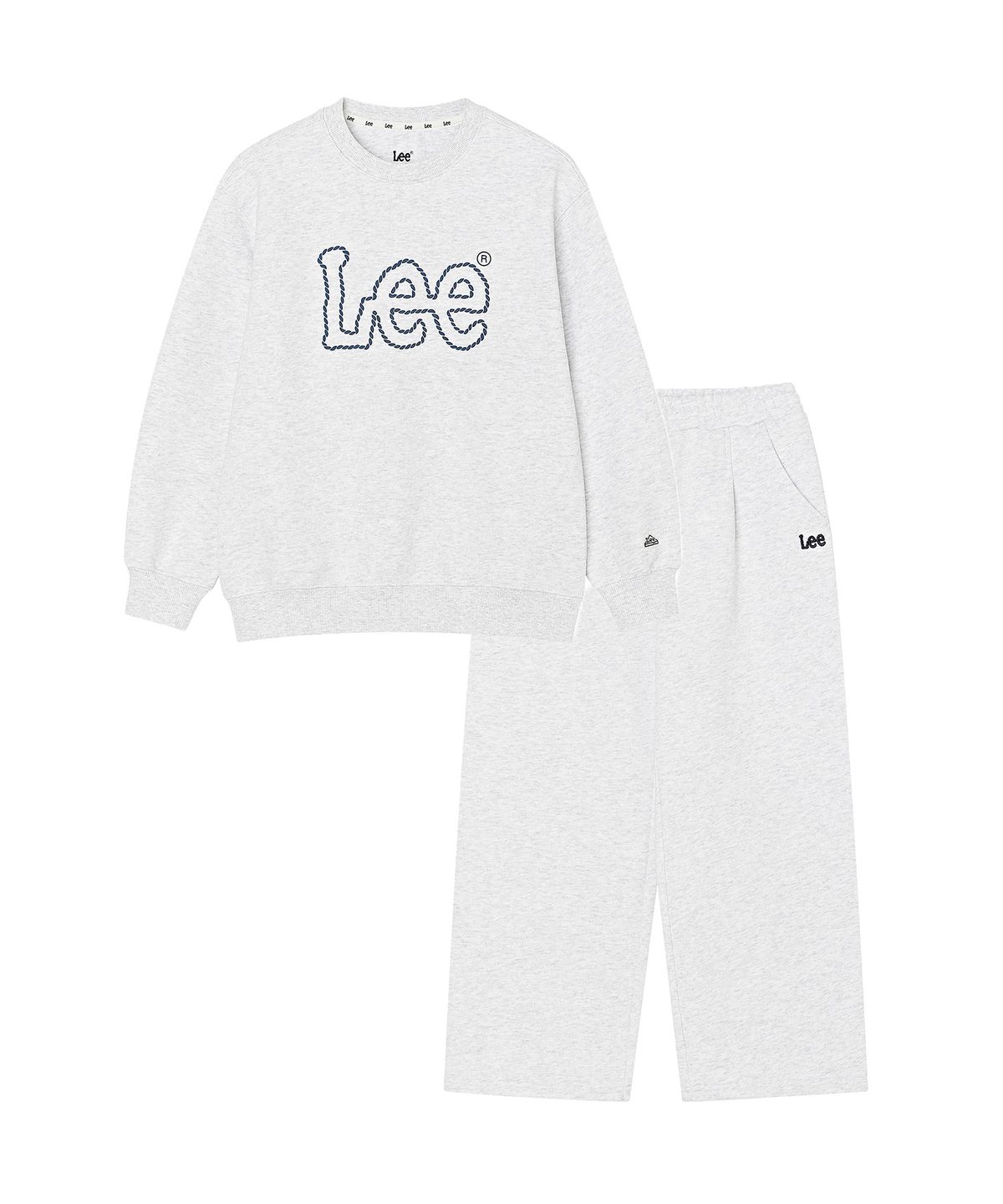 리 키즈(LEE KIDS) 로프 빅트위치 스웻 셋업 화이트멜란지 LK2603SU50WM