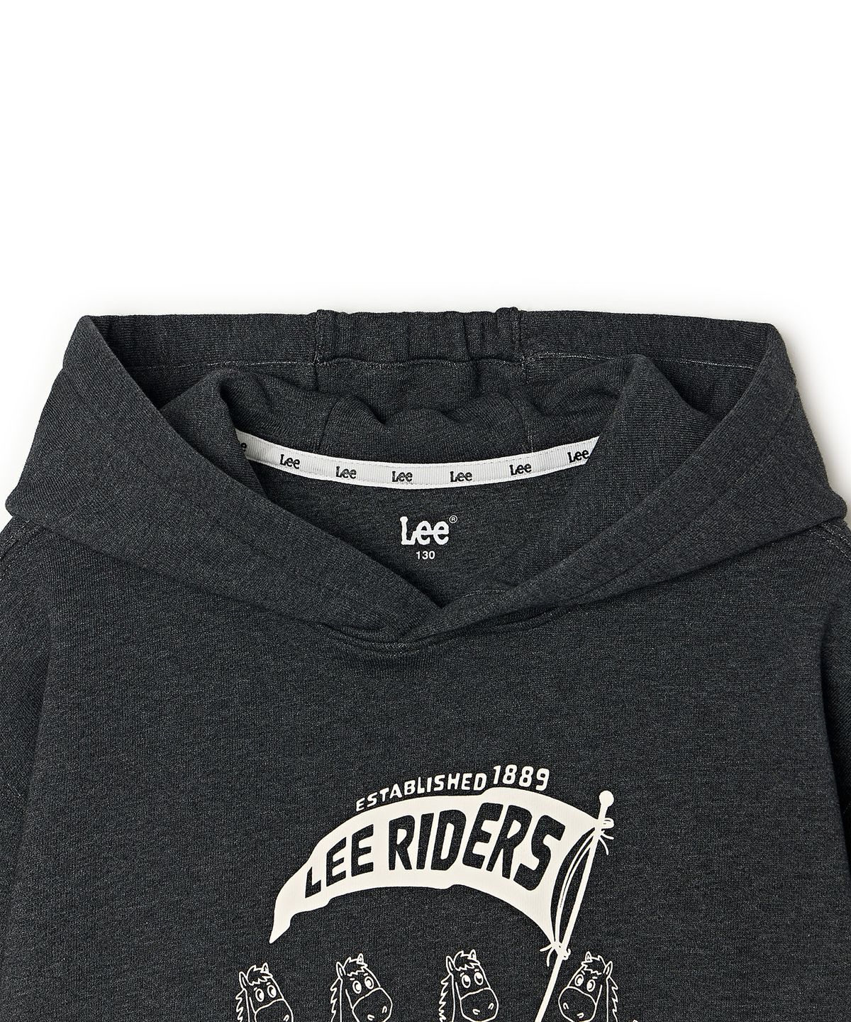 리 키즈(LEE KIDS) 빈티지 그래픽 포인트 후디 차콜 LK2603HD10CH