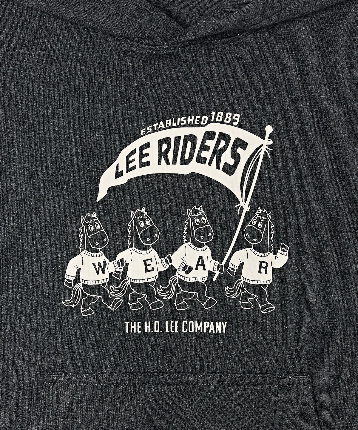 리 키즈(LEE KIDS) 빈티지 그래픽 포인트 후디 차콜 LK2603HD10CH