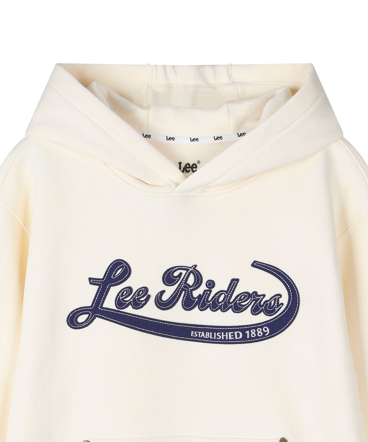 리 키즈(LEE KIDS) 아플리케 로고 포인트 후디 크림 LK2603HD03CM