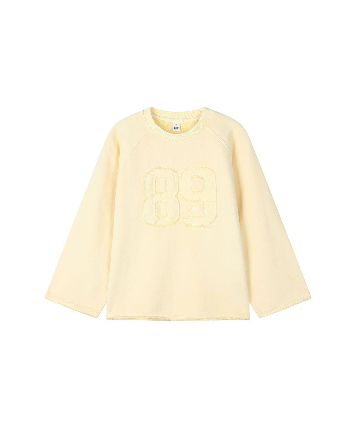 리 키즈(LEE KIDS) 라글란 피그먼트 백프린트 스웻셔츠 라이트옐로우 LK2603CR17LY