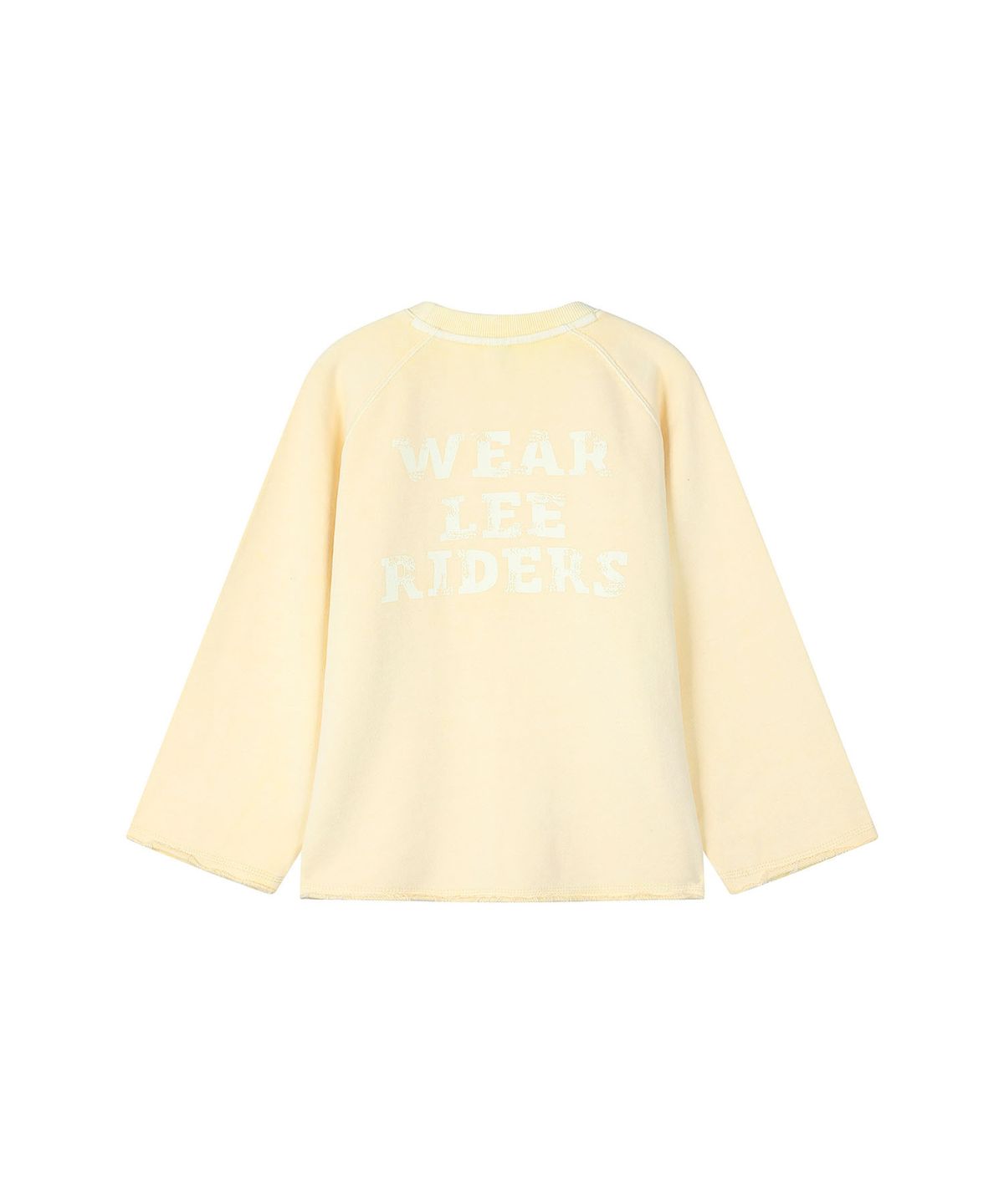 리 키즈(LEE KIDS) 라글란 피그먼트 백프린트 스웻셔츠 라이트옐로우 LK2603CR17LY