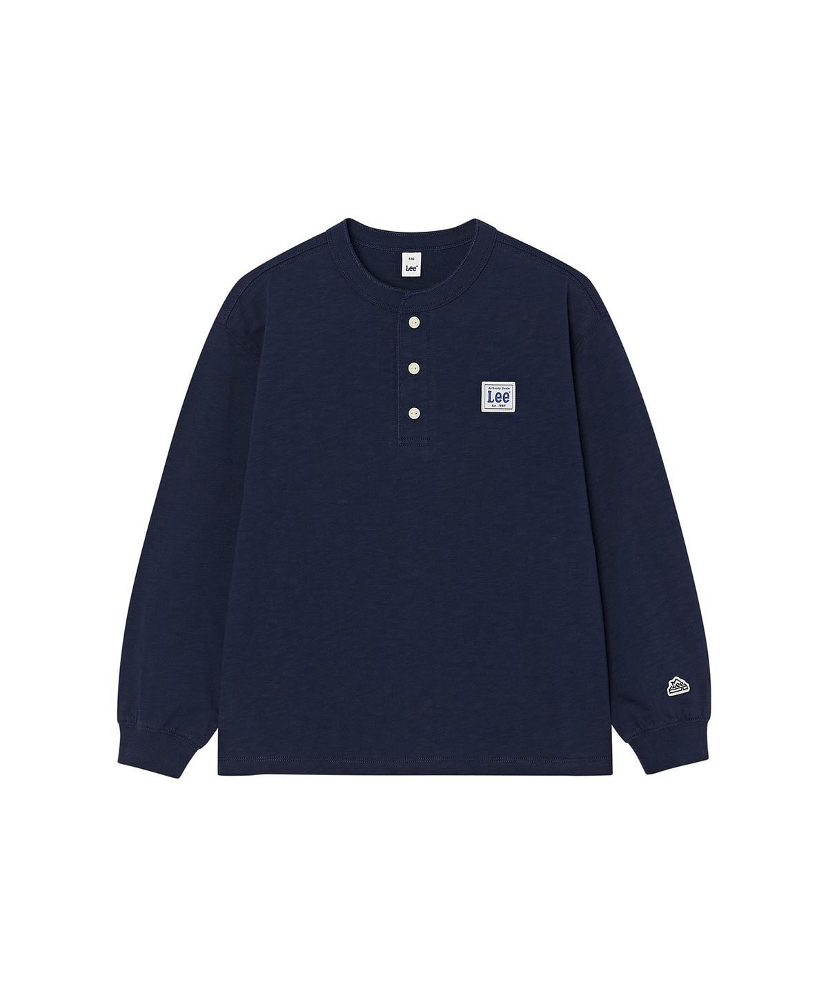 리 키즈(LEE KIDS) 빈티지 로고라벨 헨리넥 긴팔티셔츠 네이비 LK2603LT14NA