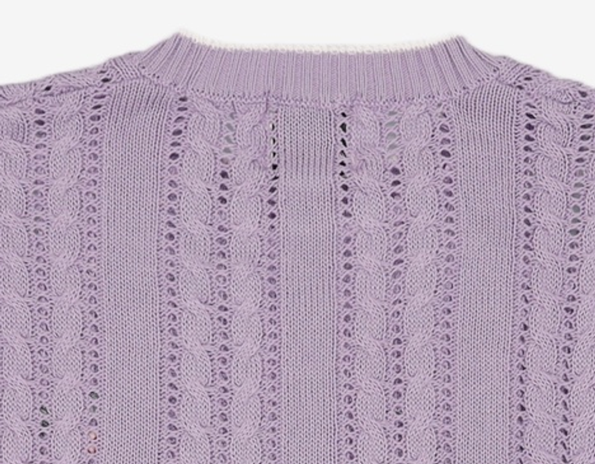 에이카화이트(AECA) AECA CLOVER CROCHET KNIT-LAVENDER S