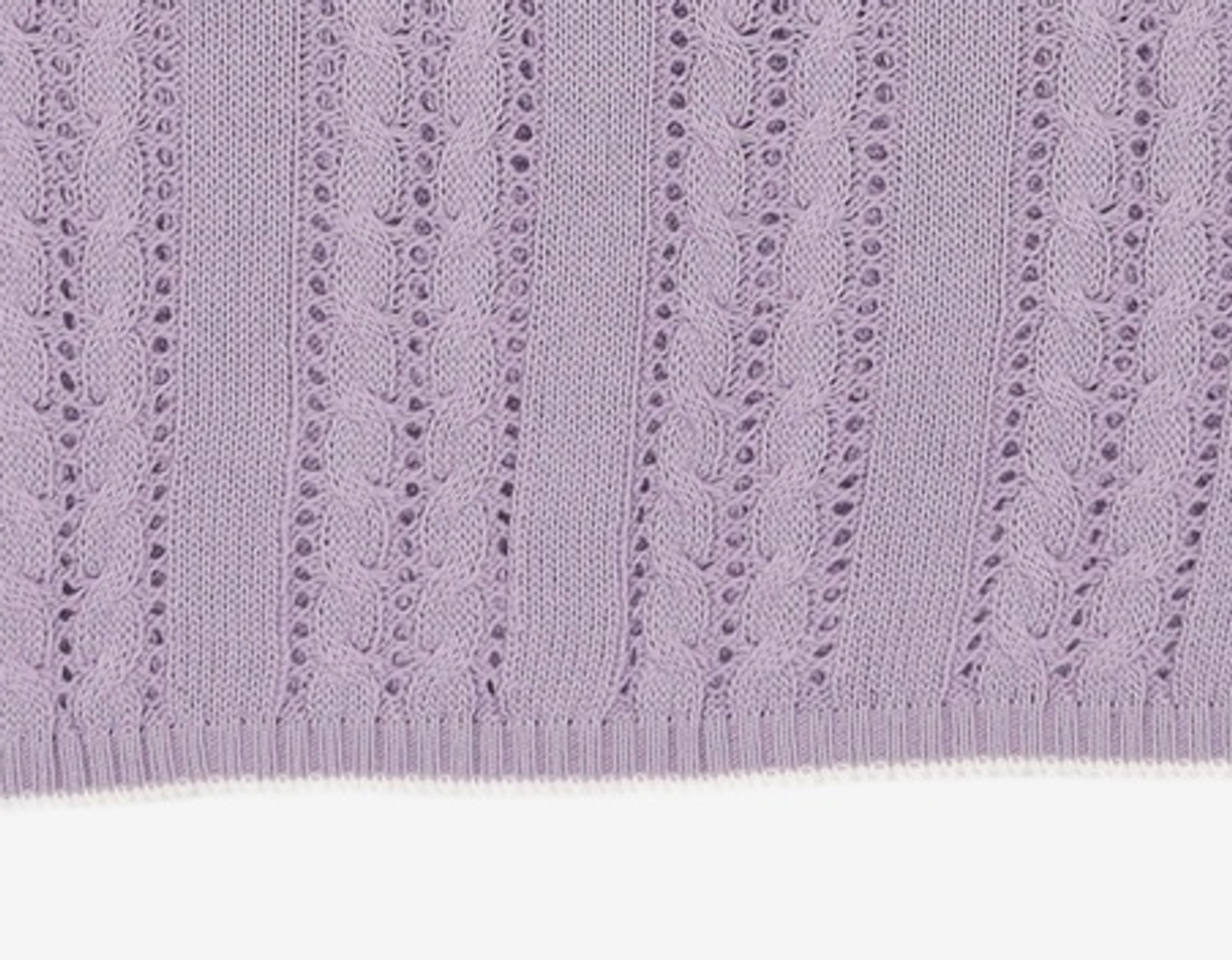 에이카화이트(AECA) AECA CLOVER CROCHET KNIT-LAVENDER S