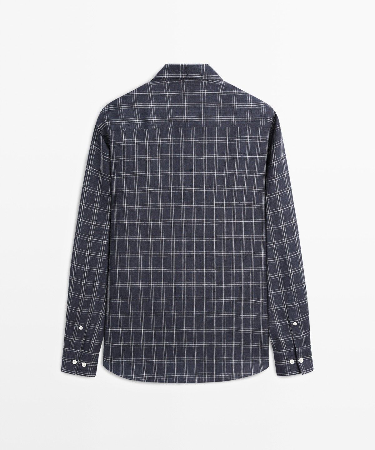 마시모두띠(MASSIMO DUTTI) 100% 린넨 레귤러 핏 체크 셔츠