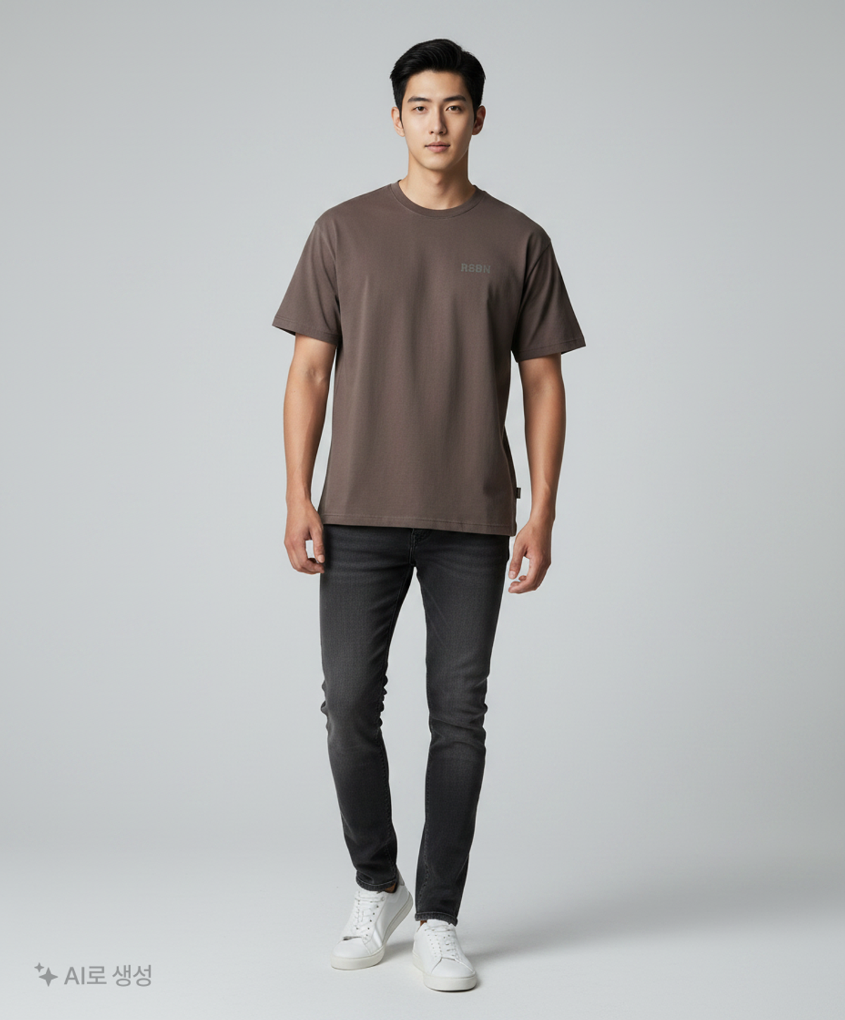 본투윈(BORN TO WIN) RSBN OVER FIT T-SHIRTS [MELANGE GREY] 1