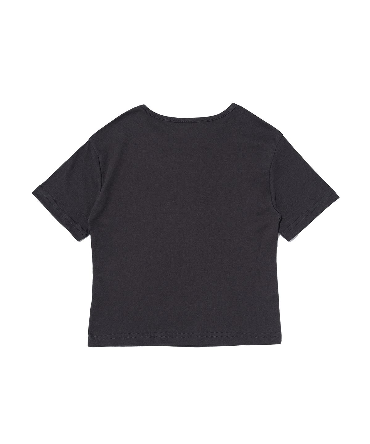 서울어패럴(SEOUL APPAREL) 레터링 로고 크롭 반팔 티셔츠 (차콜)