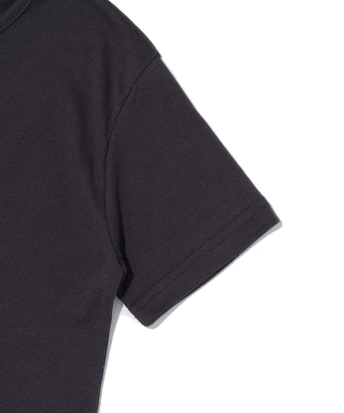 서울어패럴(SEOUL APPAREL) 레터링 로고 크롭 반팔 티셔츠 (차콜)