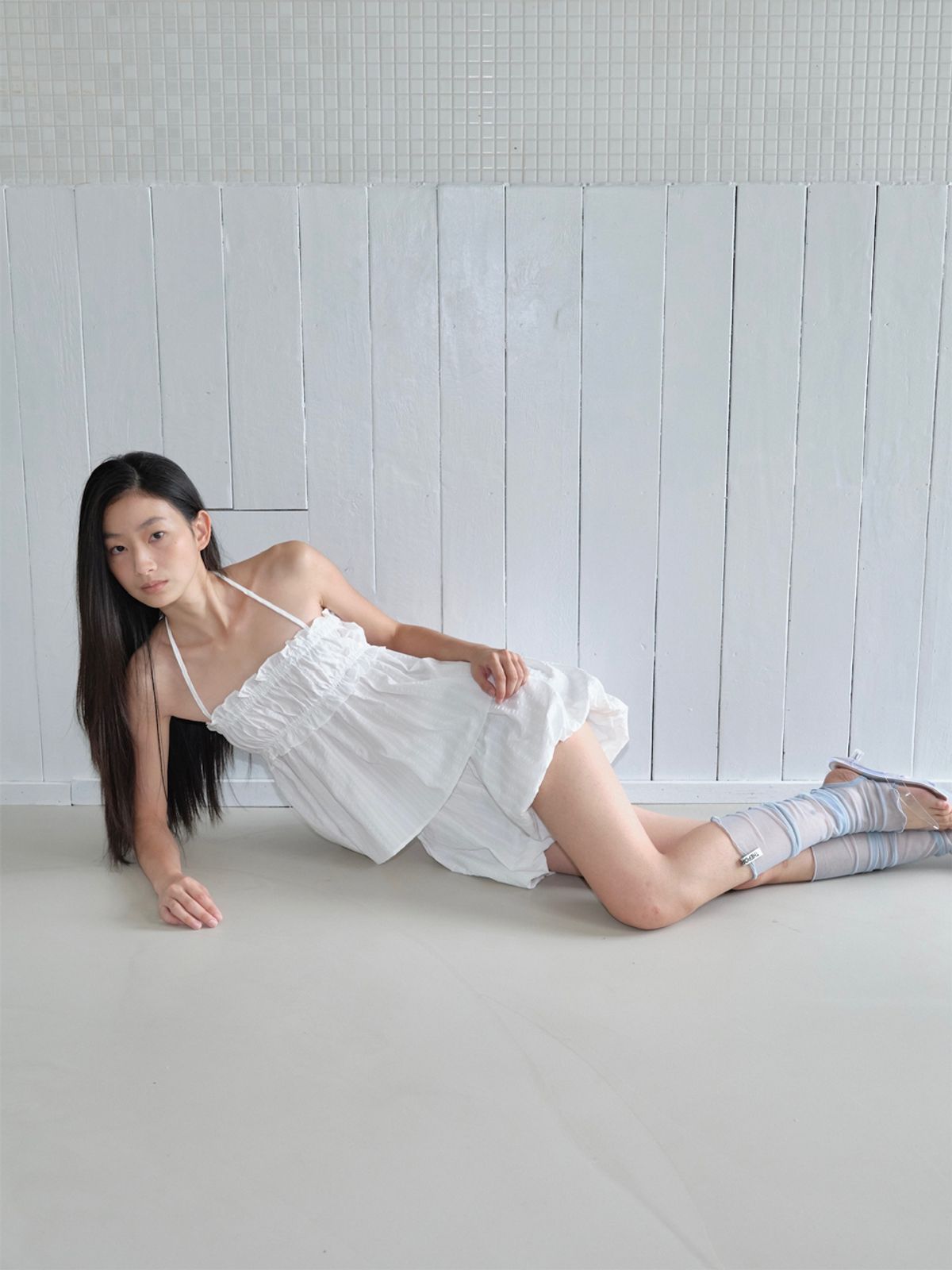 더포르타(THEPORTA) MESH LEG WARMER, SKY BLUE