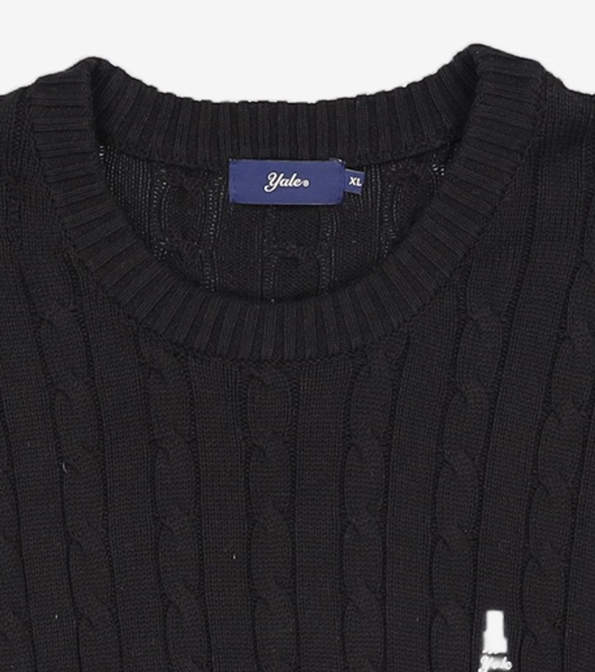 예일(YALE) [100% COTTON] 헤리티지 댄 케이블 니트 블랙 XL