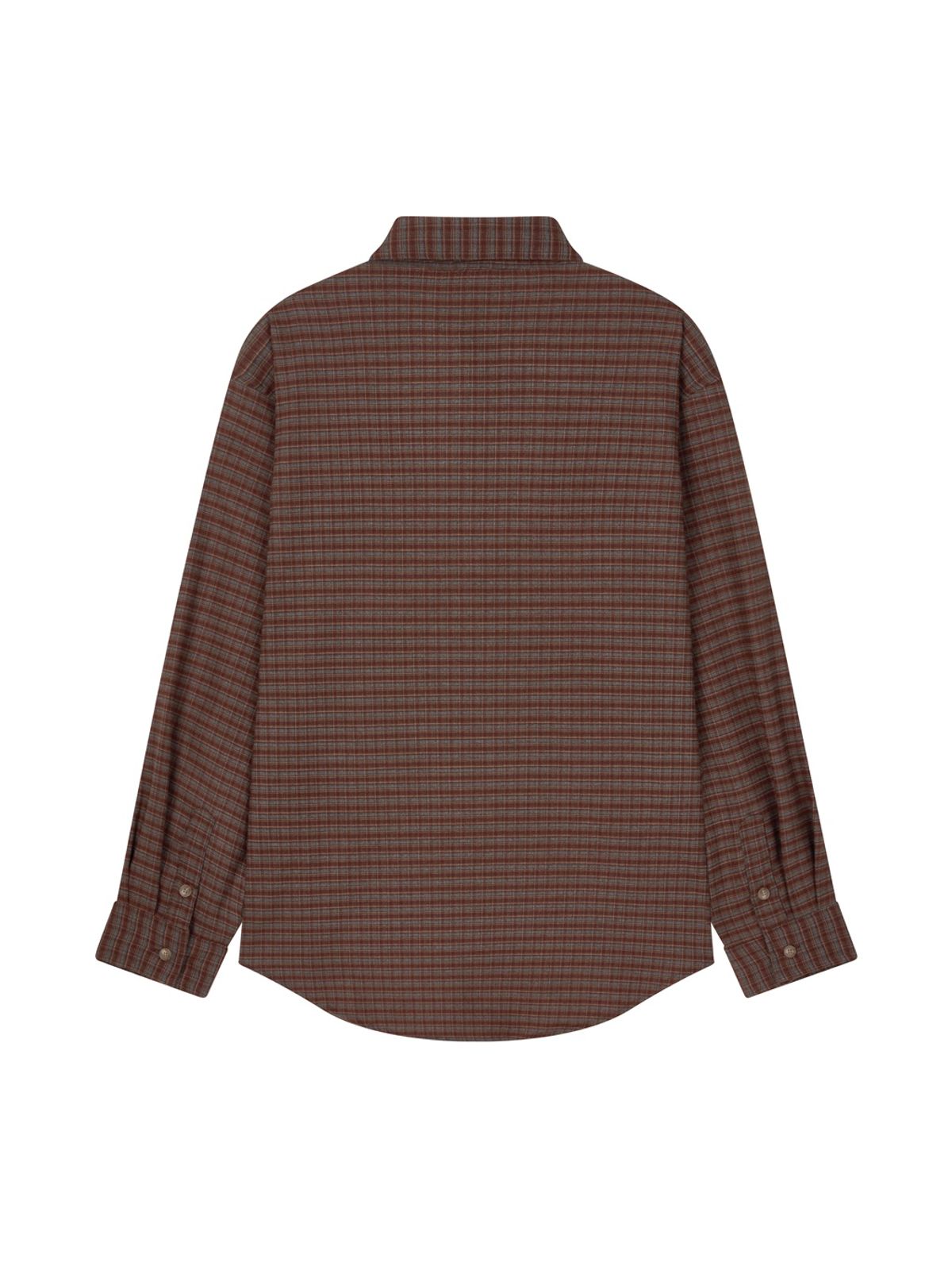 오커스(OCHERS) 체크셔츠 No.0005 Rust Brick Red