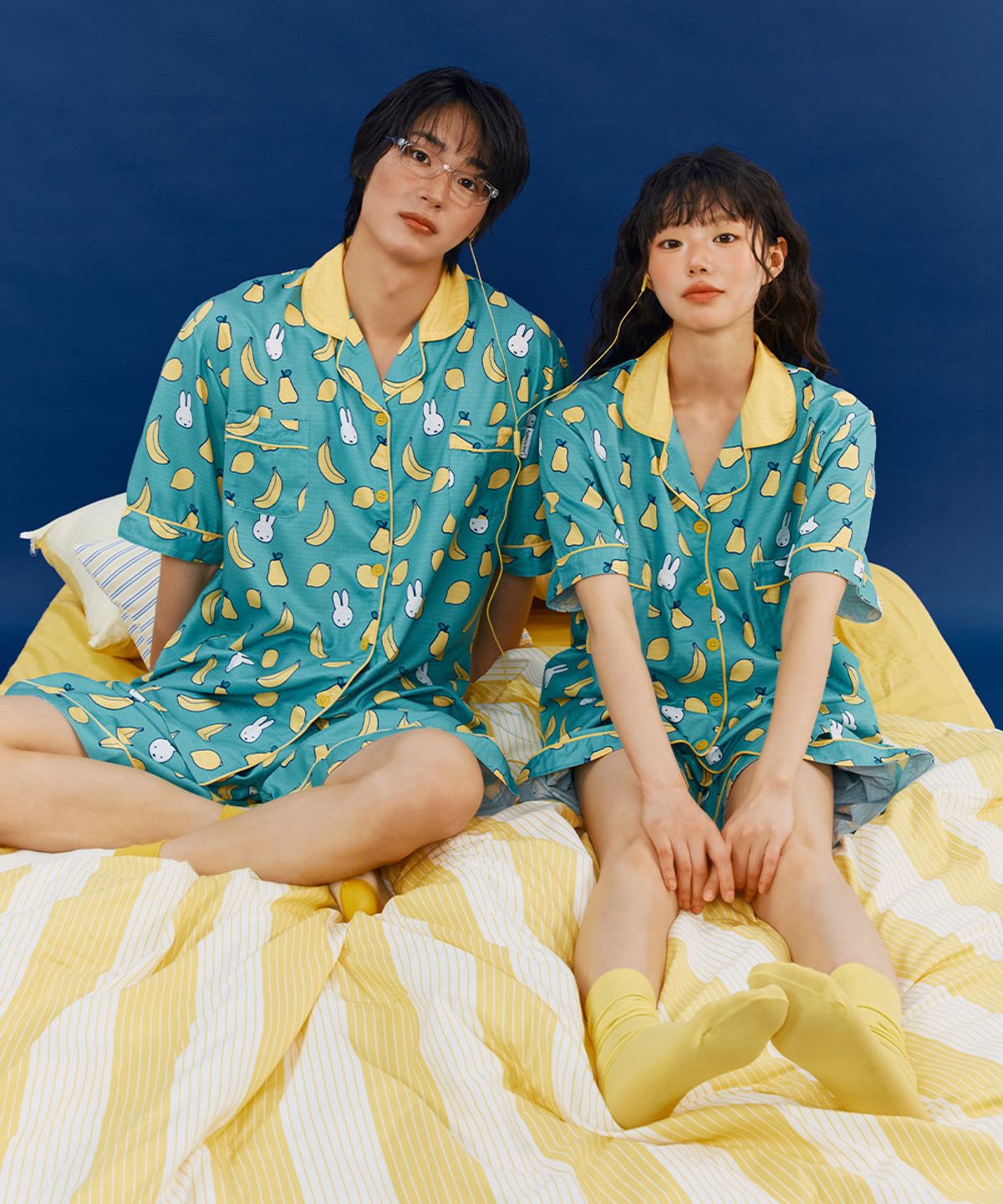 주디앤(JUDYN) [미피+주디앤] 미피 프루츠 반팔 잠옷 세트_그린