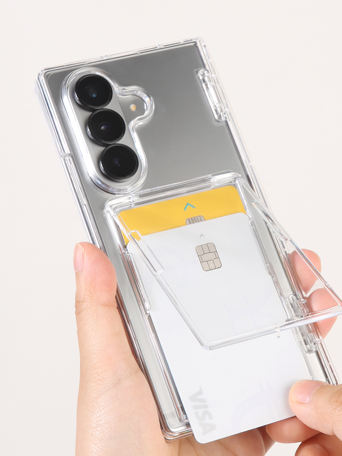 디자인스킨(DESIGNSKIN) 갤럭시Z폴드 피닉스 힌지보호 스탠드 카드슬롯 케이스-올클리어