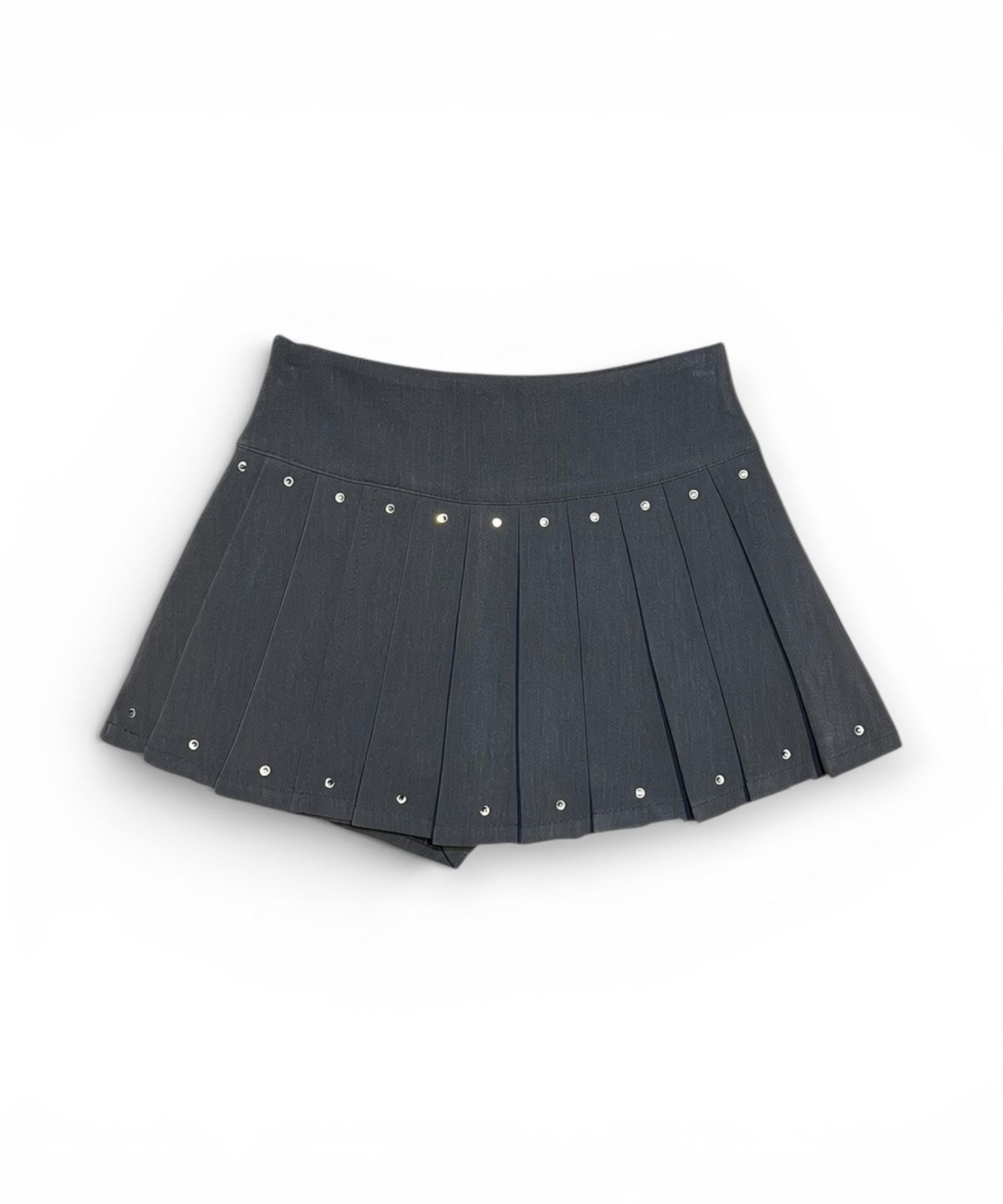 본슬리피(BORN SLIPPY) Essential Crystal Stud Pleated Skort (Gray)