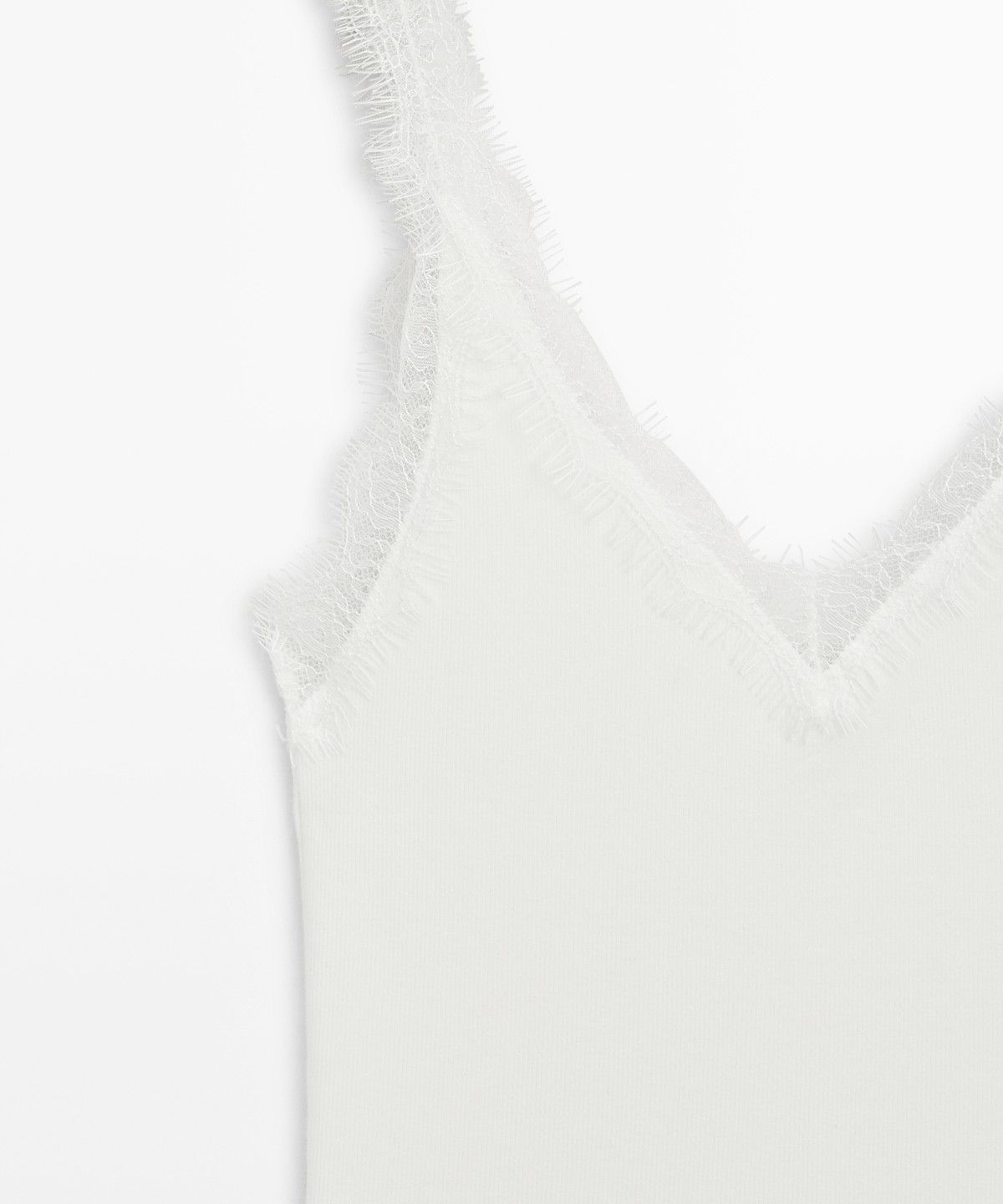 마시모두띠(MASSIMO DUTTI) 레이스 디테일 스트랩 탑