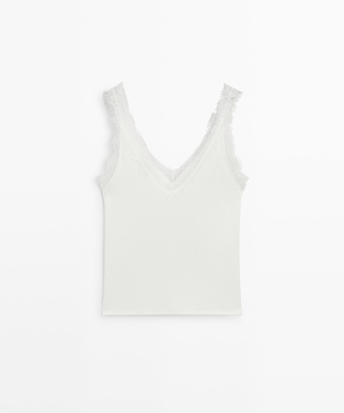 마시모두띠(MASSIMO DUTTI) 레이스 디테일 스트랩 탑