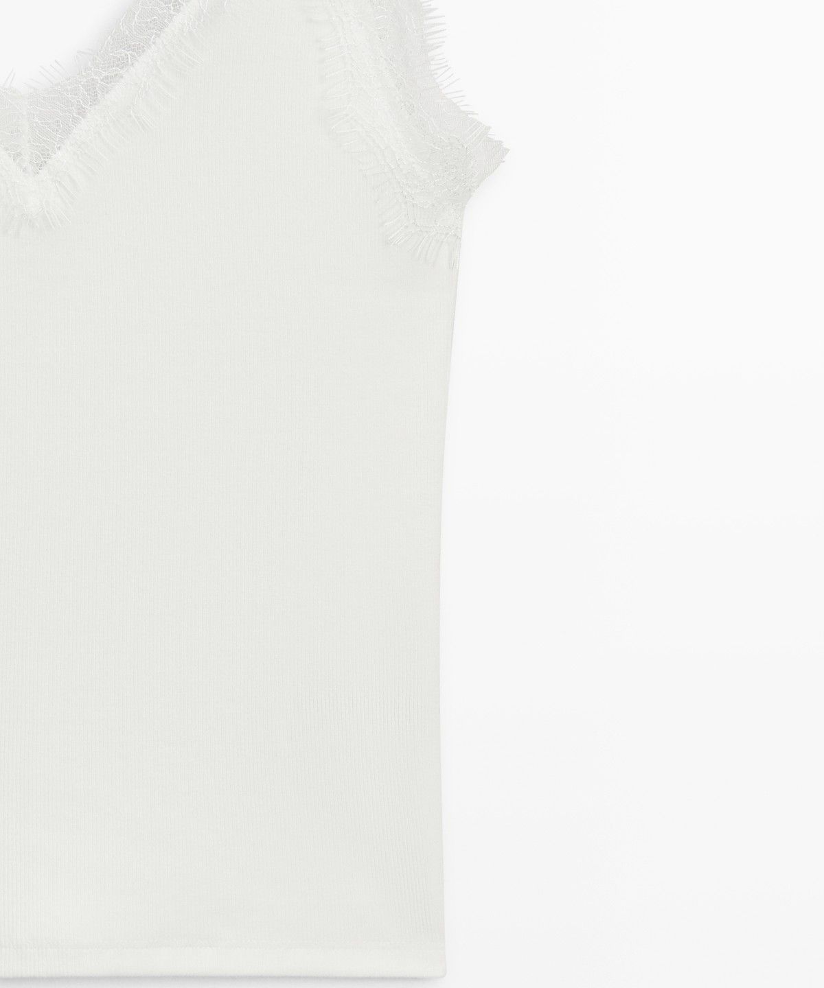 마시모두띠(MASSIMO DUTTI) 레이스 디테일 스트랩 탑