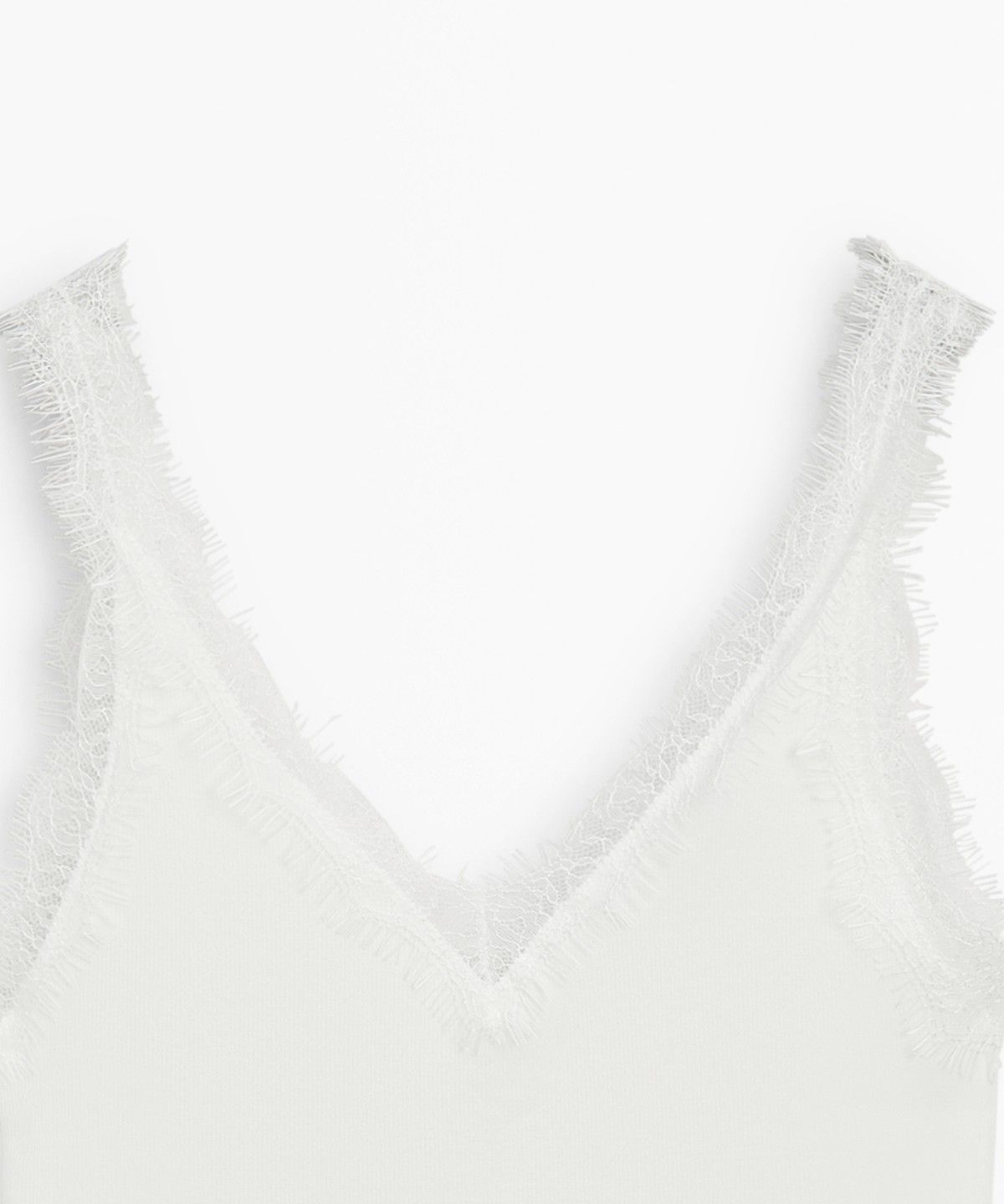 마시모두띠(MASSIMO DUTTI) 레이스 디테일 스트랩 탑