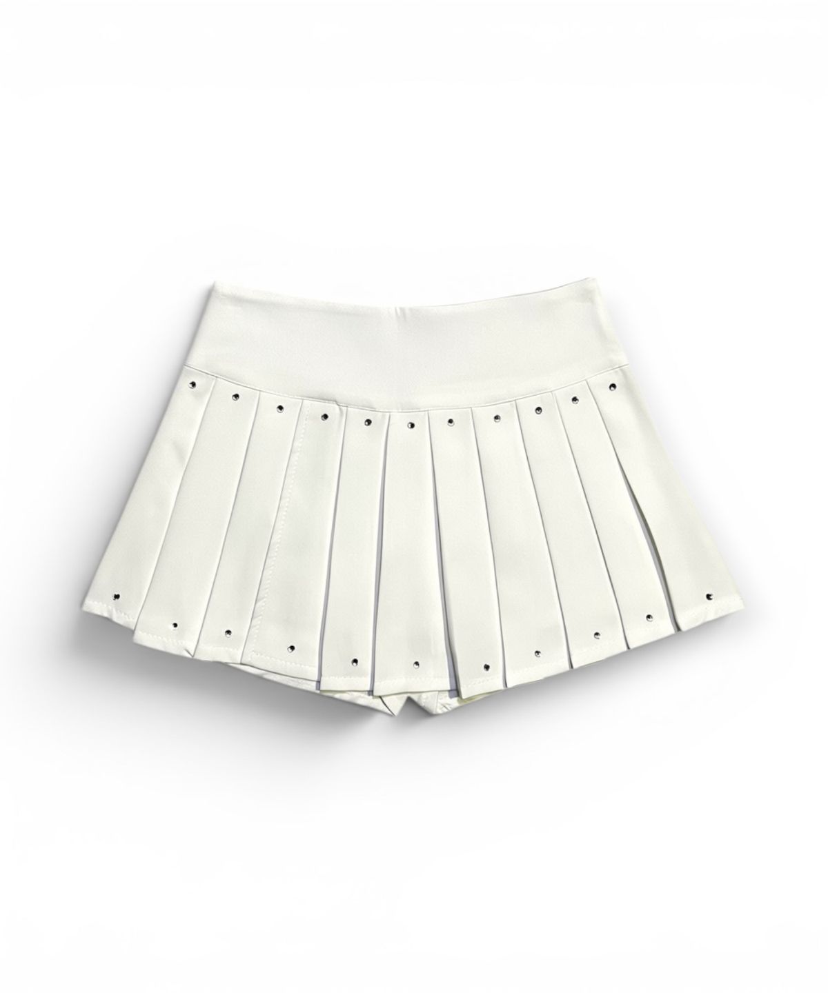 본슬리피(BORN SLIPPY) Essential Crystal Stud Pleated Skort (Ivory)