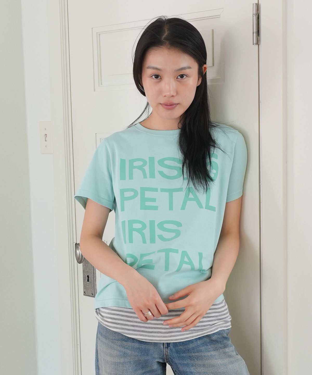 나츠(NAATS) Iris petal t-shirt, mint