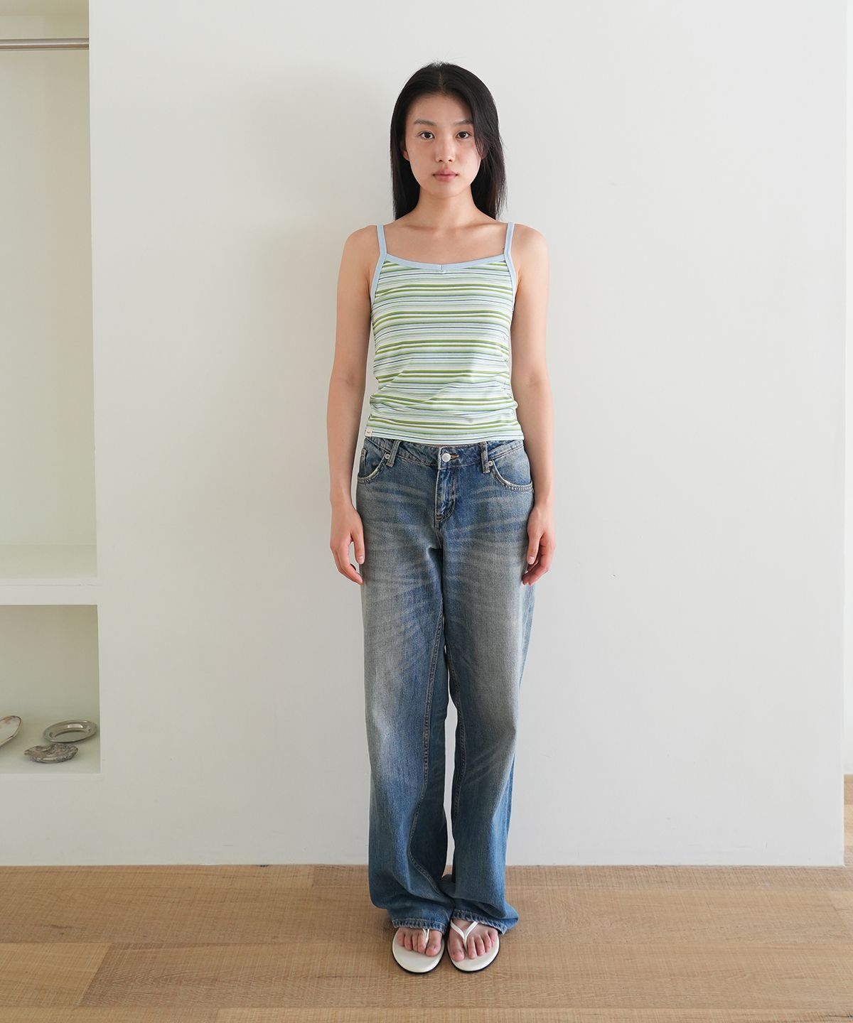 나츠(NAATS) Multi stripe sleeveless, multi green
