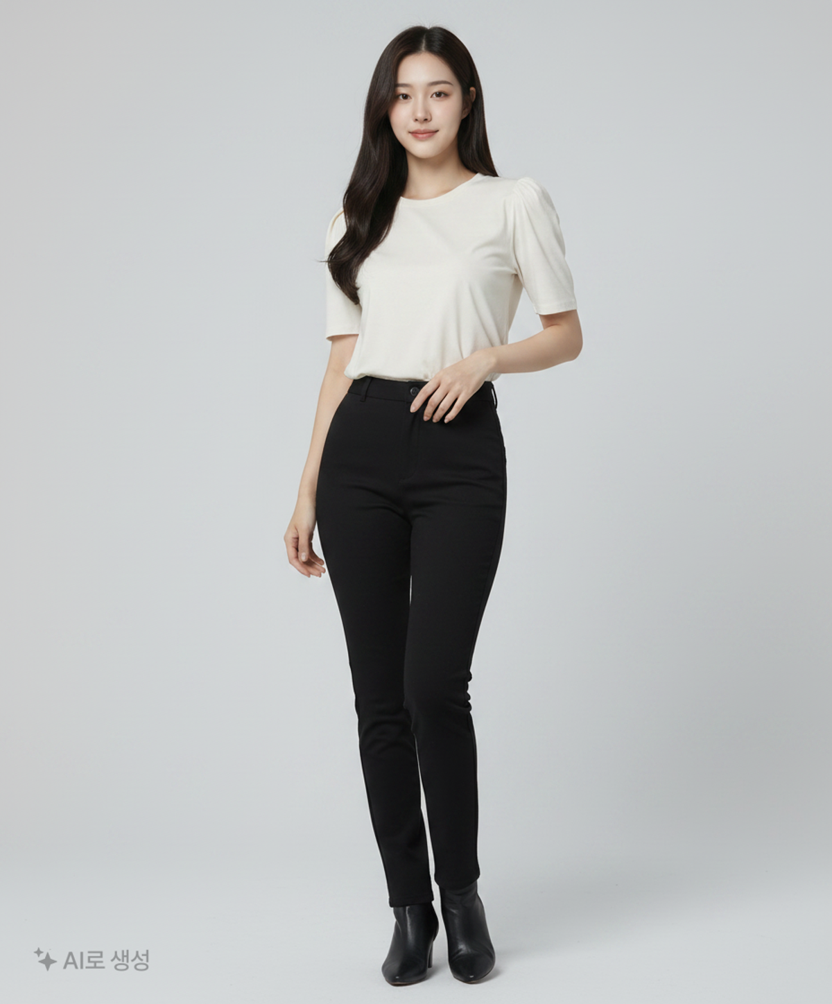 비뮤즈맨션(BEMUSE MANSION) Curved short sleeve tee - Black FREE