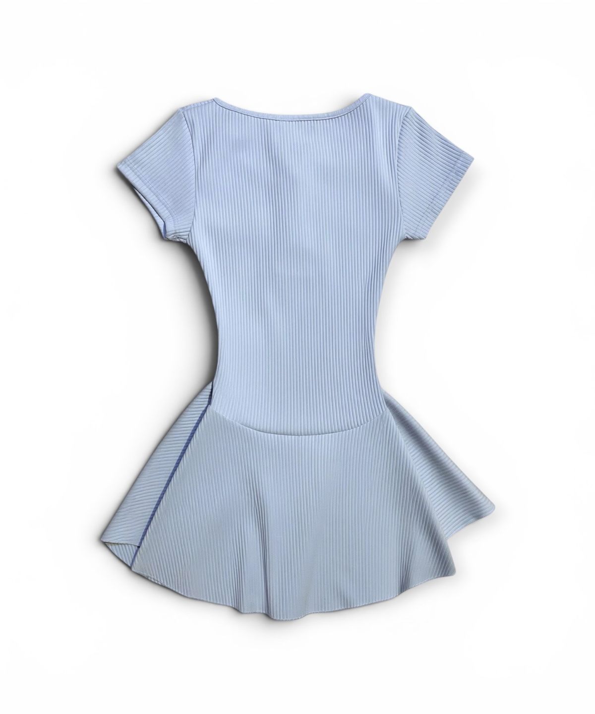 본슬리피(BORN SLIPPY) Crystal Line Henley Skater Mini Dress (Cloud Soda)