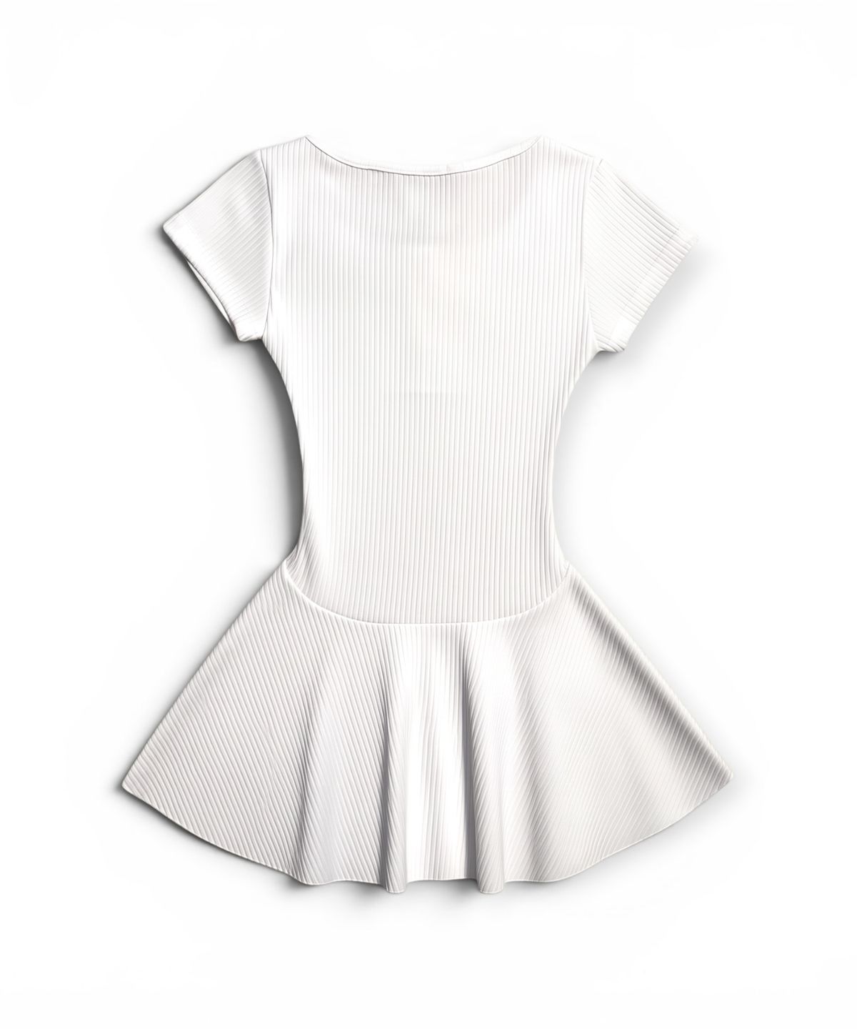 본슬리피(BORN SLIPPY) Crystal Line Henley Skater Mini Dress (Milk Cream)