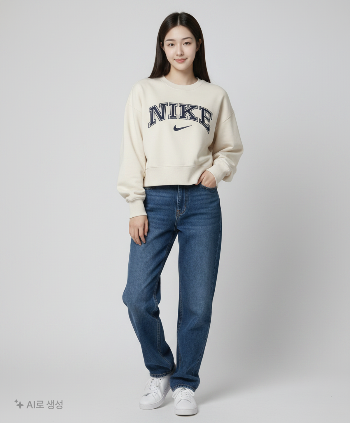 나이키(NIKE) 스포츠웨어 피닉스 플리스 오버-오버사이즈 크루넥 로고 스웨트셔츠 W - 라이트 오어우드 브라운:화이트:아머리 네이비 / FV7675-104 XL