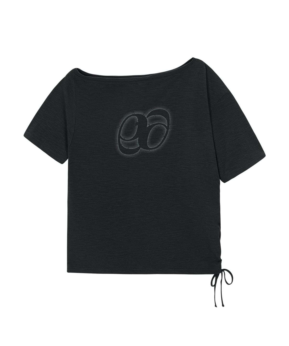 애즈온(ASON) KIKI BOXY SHIRRING TEE / CHARCOAL