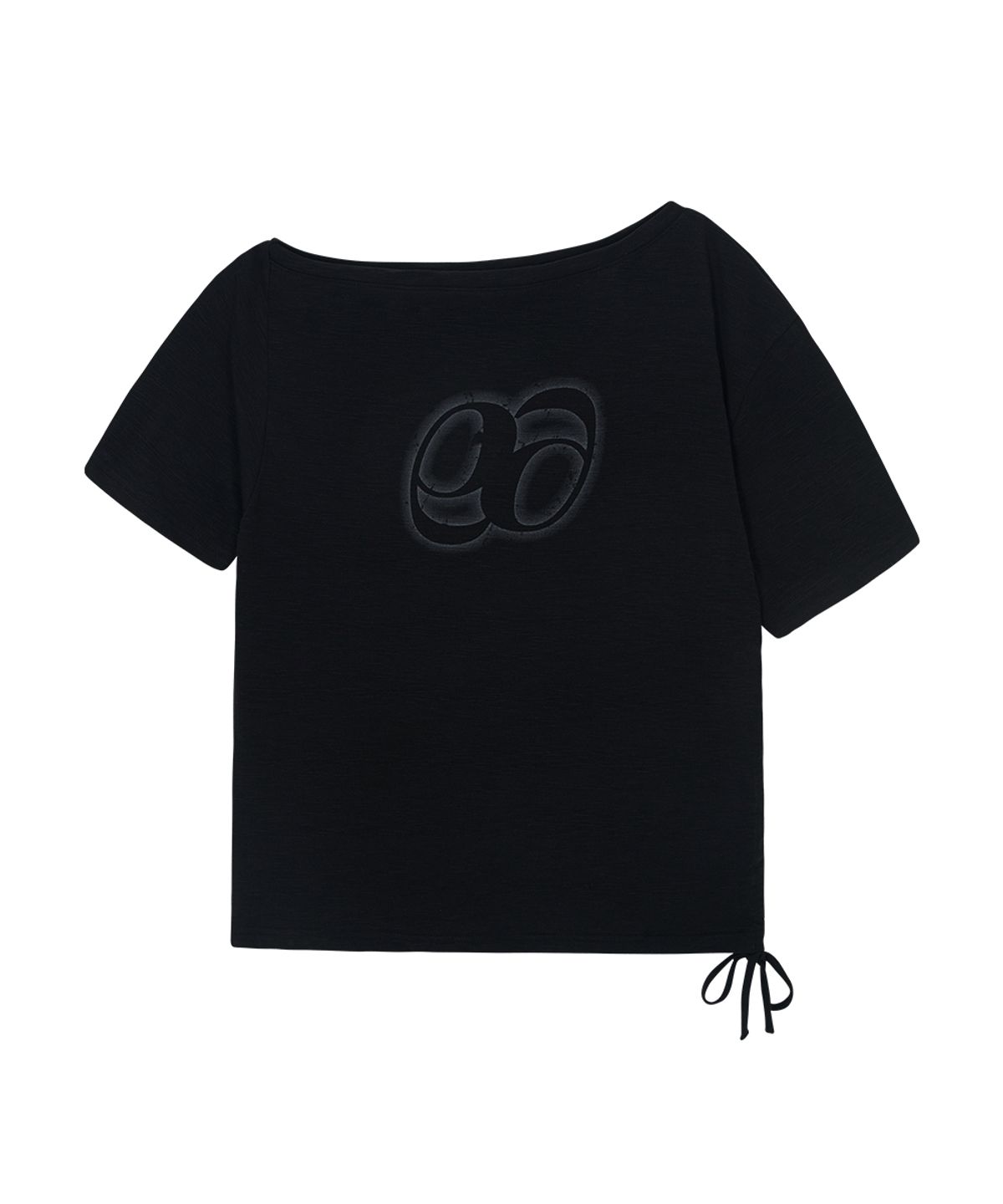 애즈온(ASON) KIKI BOXY SHIRRING TEE / BLACK