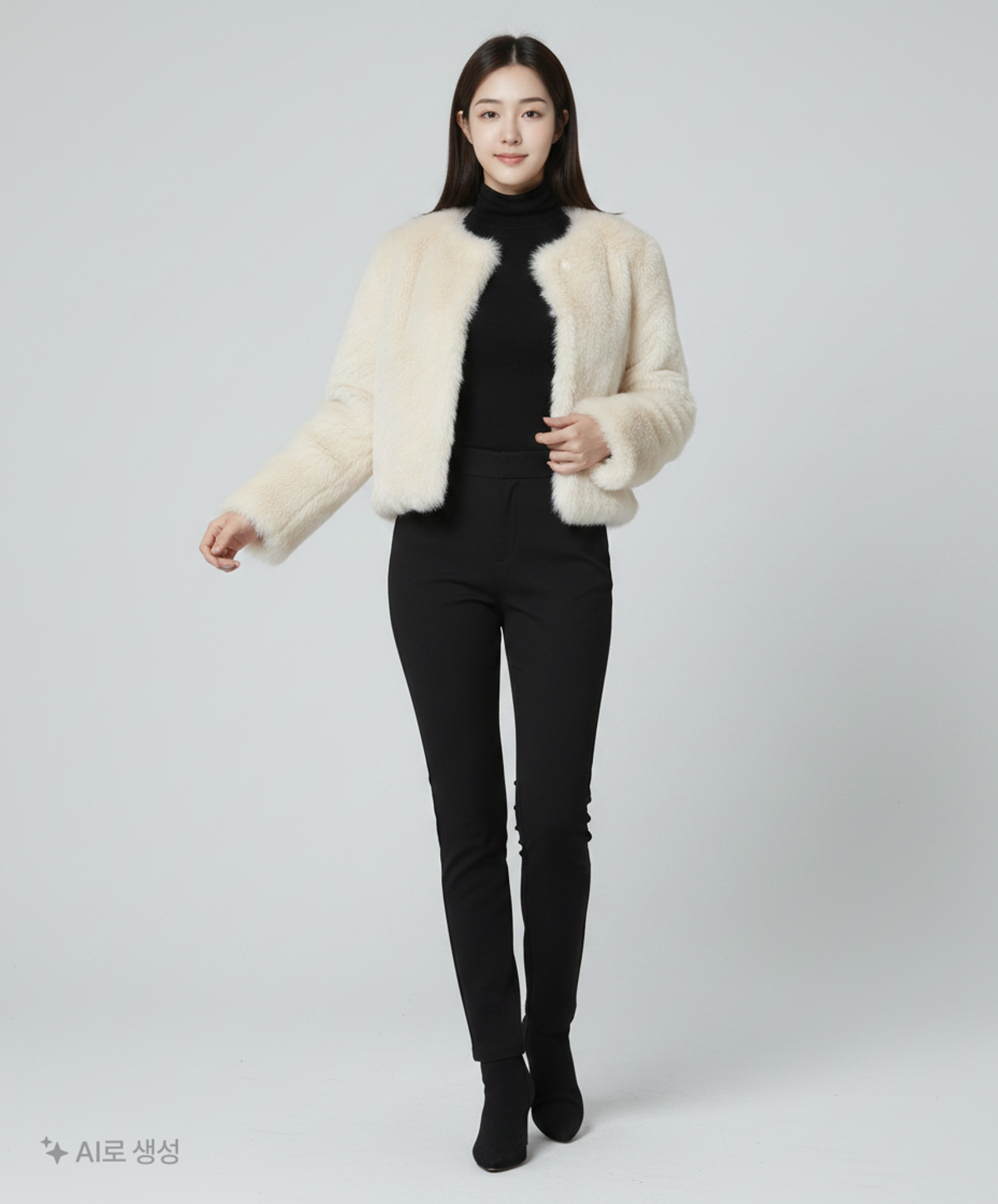 미쏘(MIXXO) 라운드넥 에코퍼 숏자켓 MIWJLD112B S