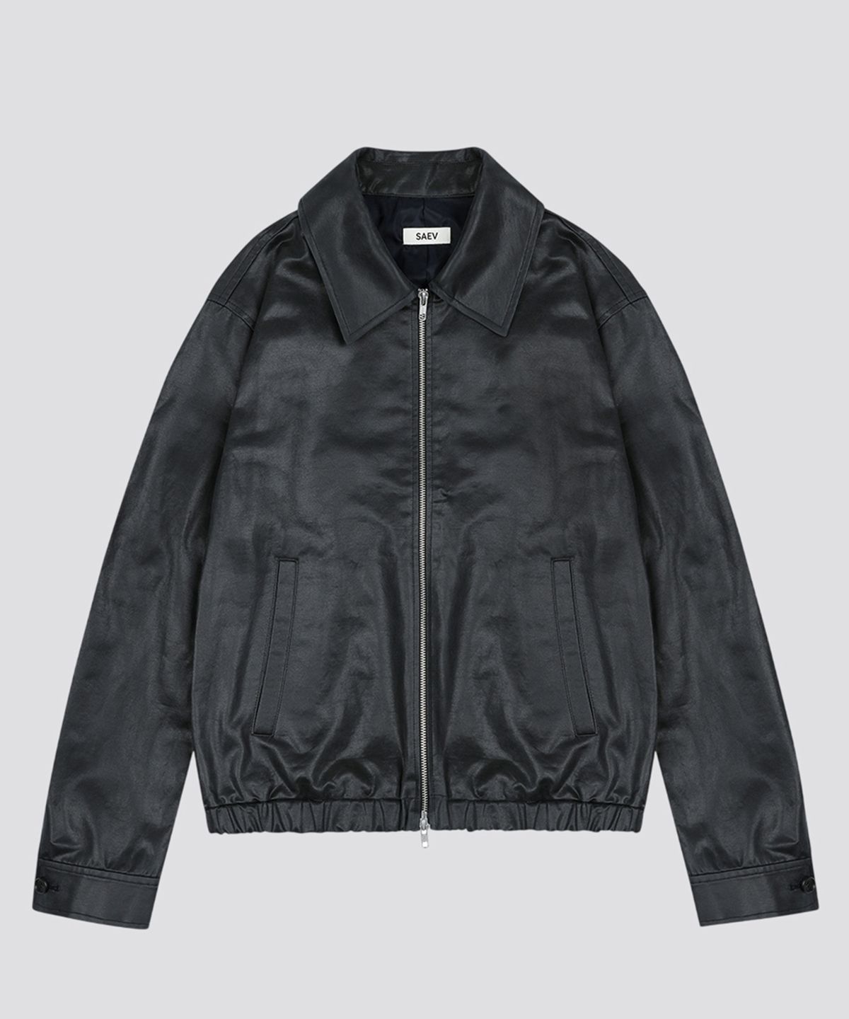 세이브(SAEV) CRACK SUEDE ZIP JACKET BLACK