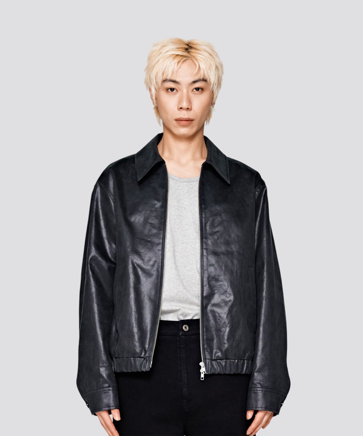 세이브(SAEV) CRACK SUEDE ZIP JACKET BLACK