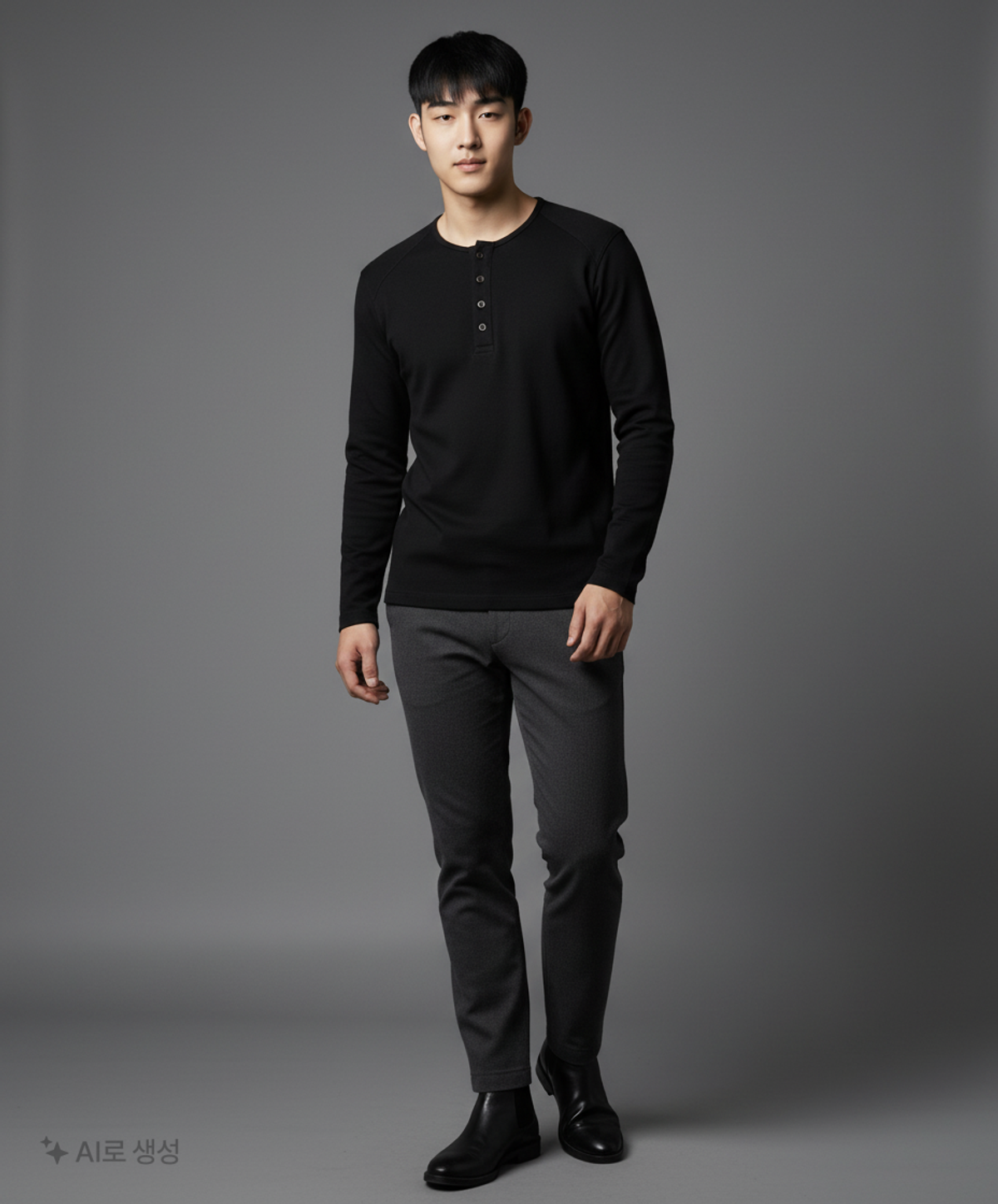 일꼬르소(IL CORSO) 에센셜 헨리넥 롱슬리브 블랙 IETS5F504BK M