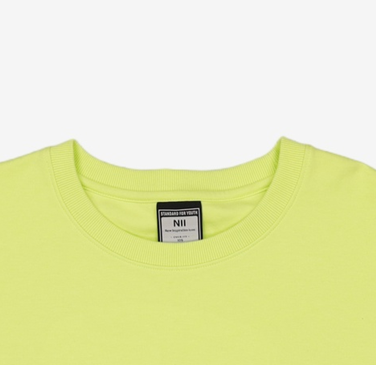 니(NII) 공용 뒷판 오버핏 티셔츠_LIGHT GREEN 105