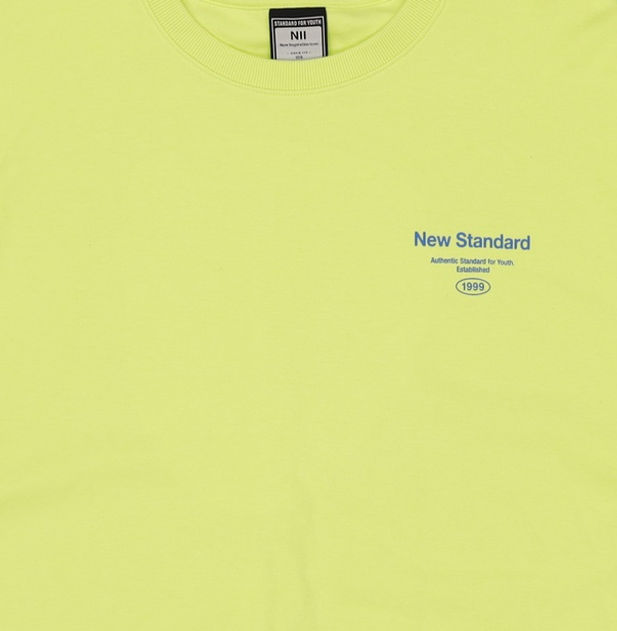 니(NII) 공용 뒷판 오버핏 티셔츠_LIGHT GREEN 105