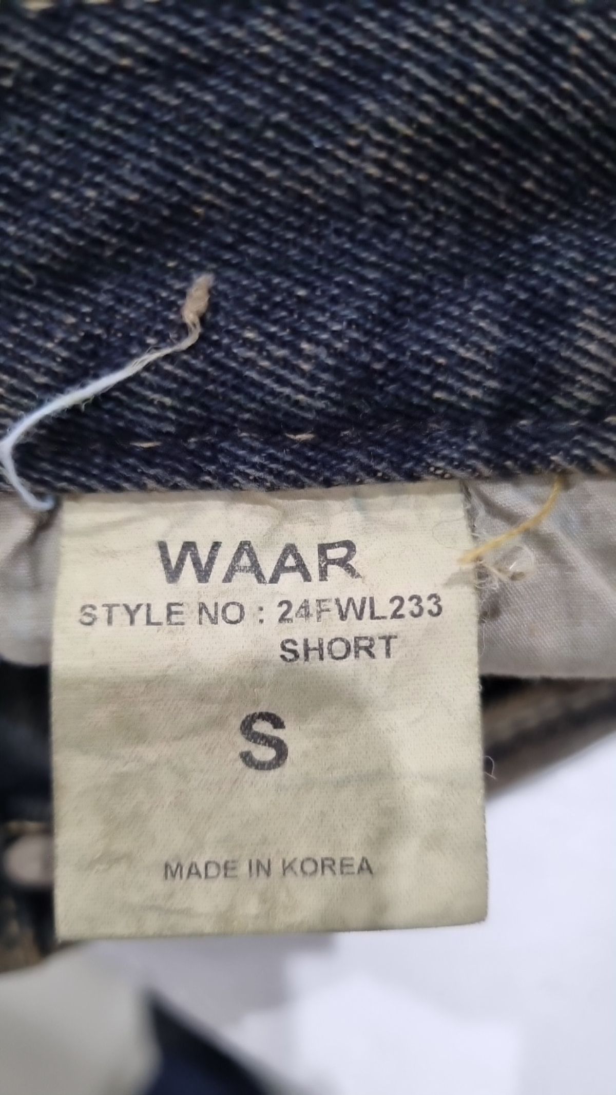 와르(WAAR) 청/데님 팬츠 S