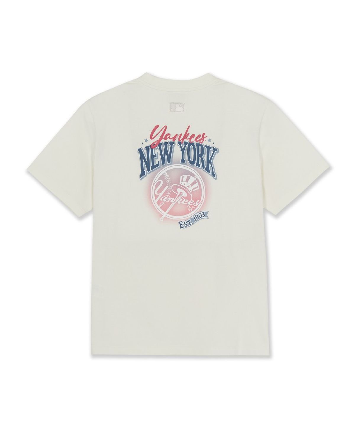 엠엘비(MLB) 빈티지 등판 그래픽 세미 오버핏 반팔 티셔츠 NY (Cream)