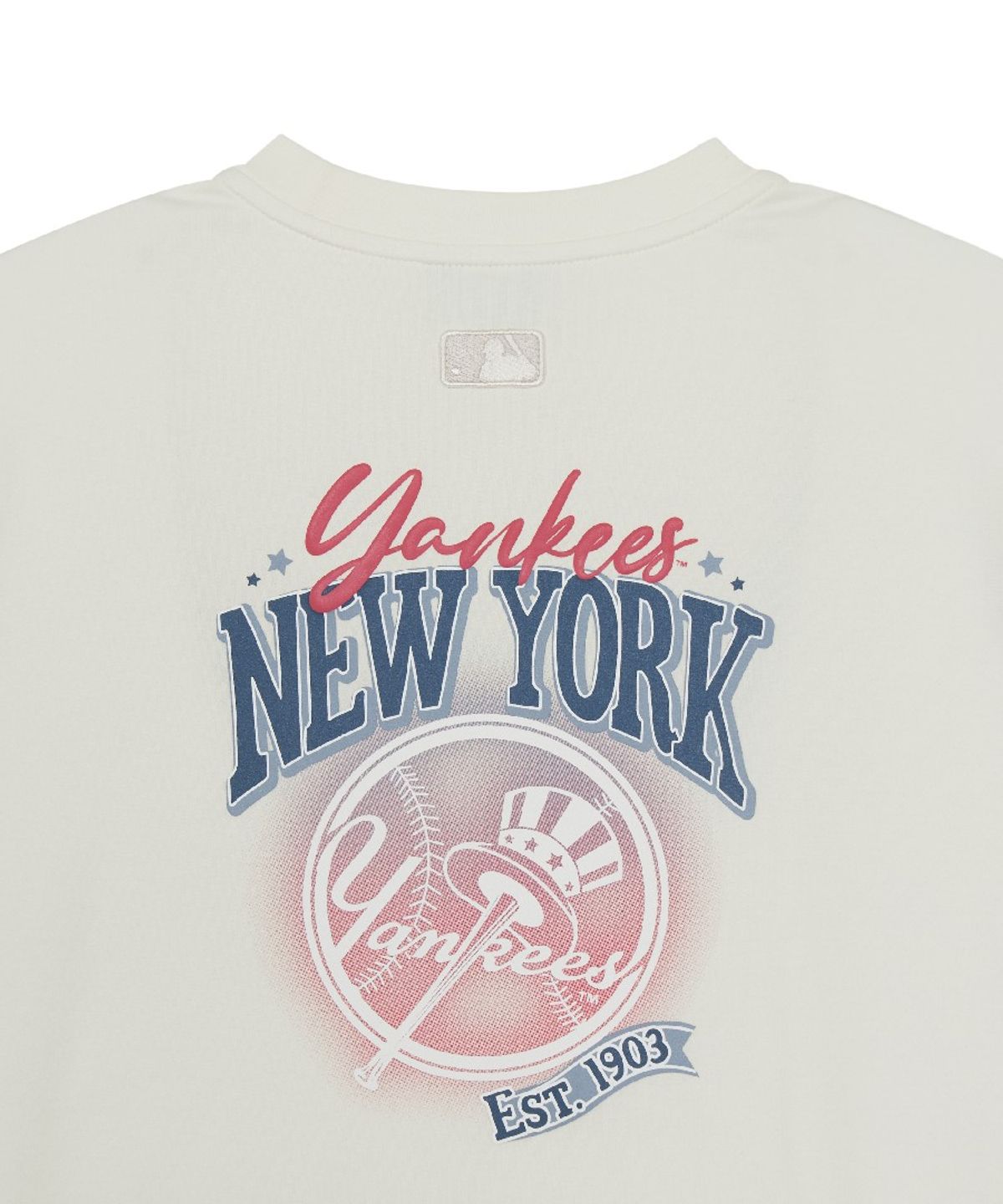 엠엘비(MLB) 빈티지 등판 그래픽 세미 오버핏 반팔 티셔츠 NY (Cream)