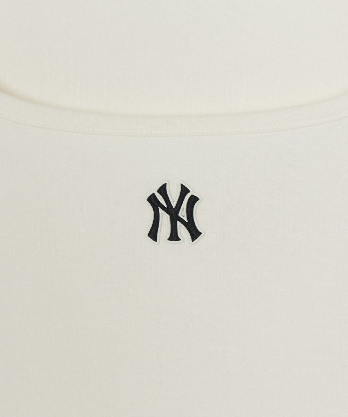 엠엘비(MLB) 여성 베이직 슬림 세미크롭 스퀘어넥 긴팔 티셔츠 NY (Cream)