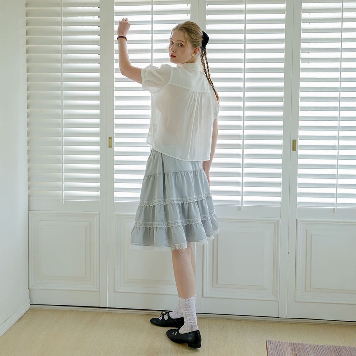 쎄무아듀(CEST MOIDEW) Cest_Layered lace tiered skirt_GRAY