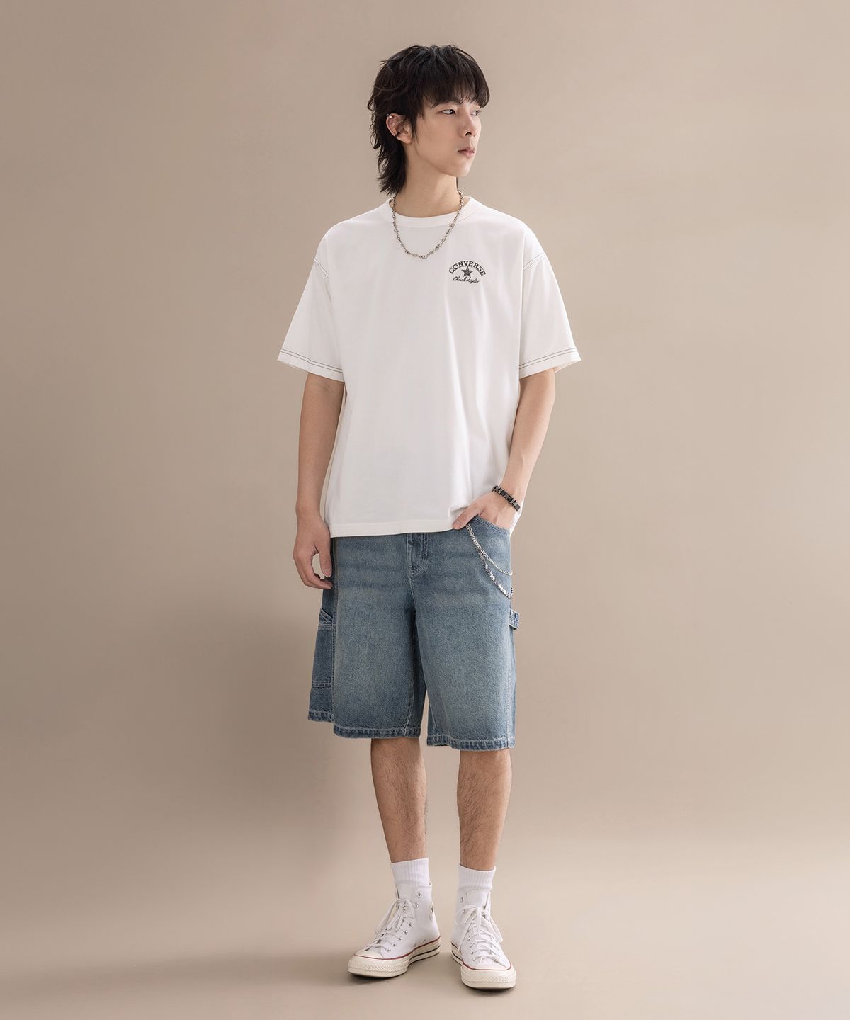 컨버스(CONVERSE) 소로나 패치 그래픽 티셔츠 화이트 UCK080-001