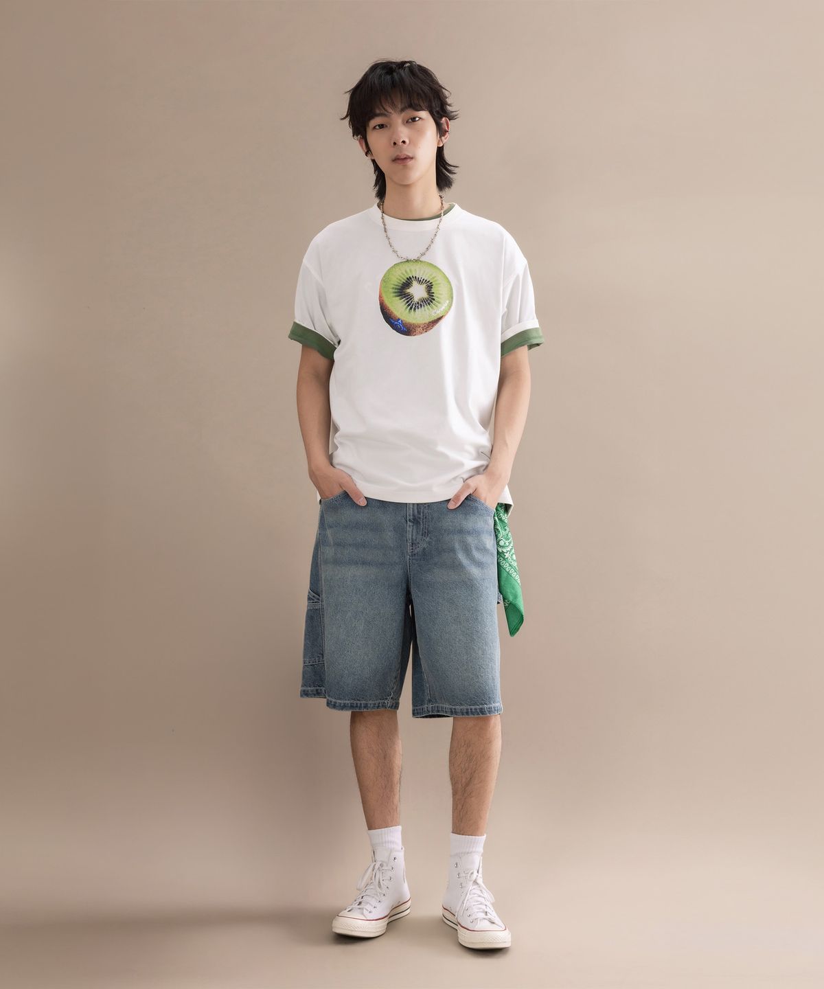 컨버스(CONVERSE) 데님 카고 쇼츠 블루 데님 MCK085-UHA