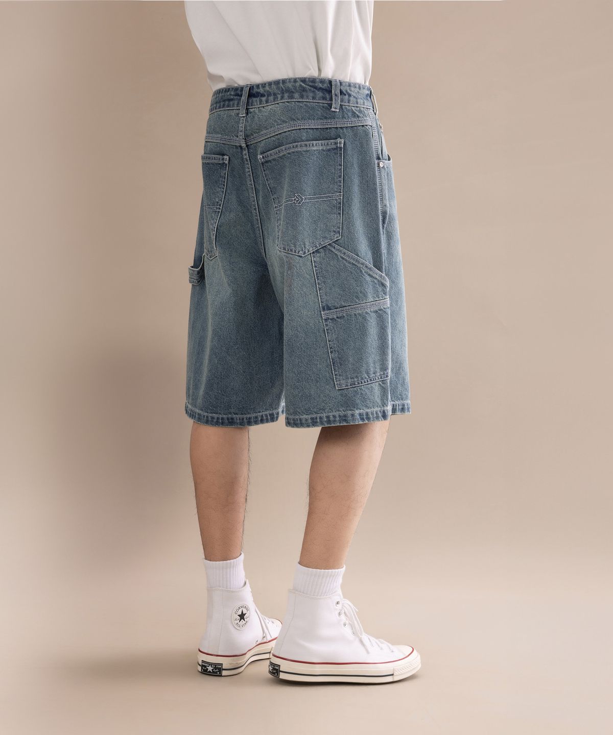 컨버스(CONVERSE) 데님 카고 쇼츠 블루 데님 MCK085-UHA