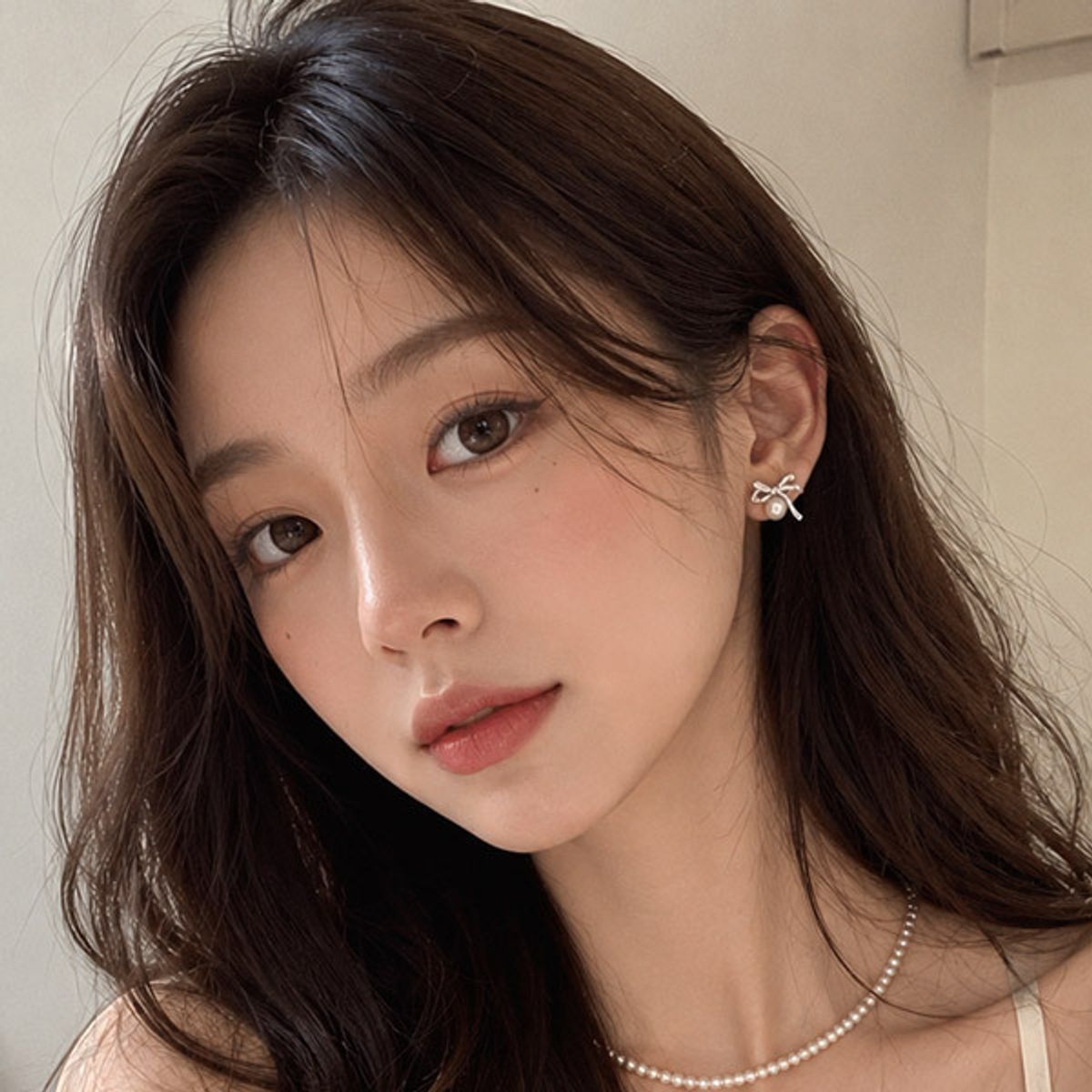메종드쉬(MAISON DE SHE) 여성 귀걸이 모던 웨이브 큐빅 리본 진주 BCE010