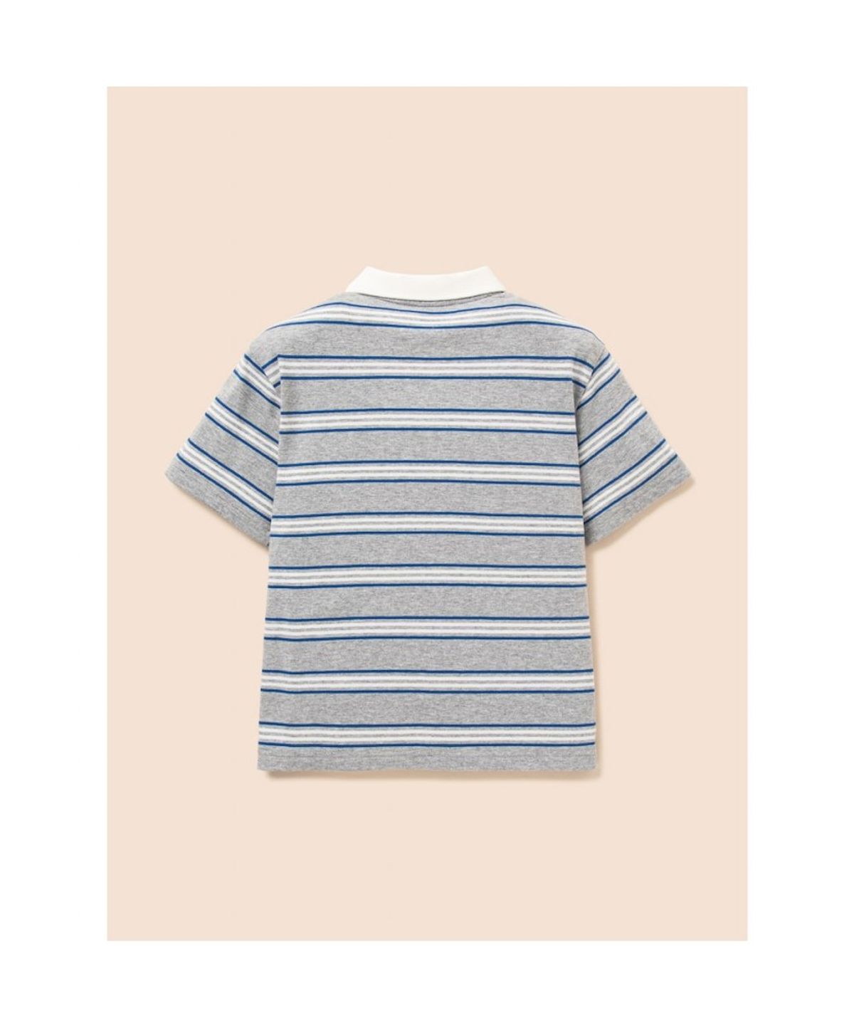 빈폴 키즈(BEANPOLE KIDS) 멀티 스트라이프 티카라 반소매 티셔츠 - 그레이