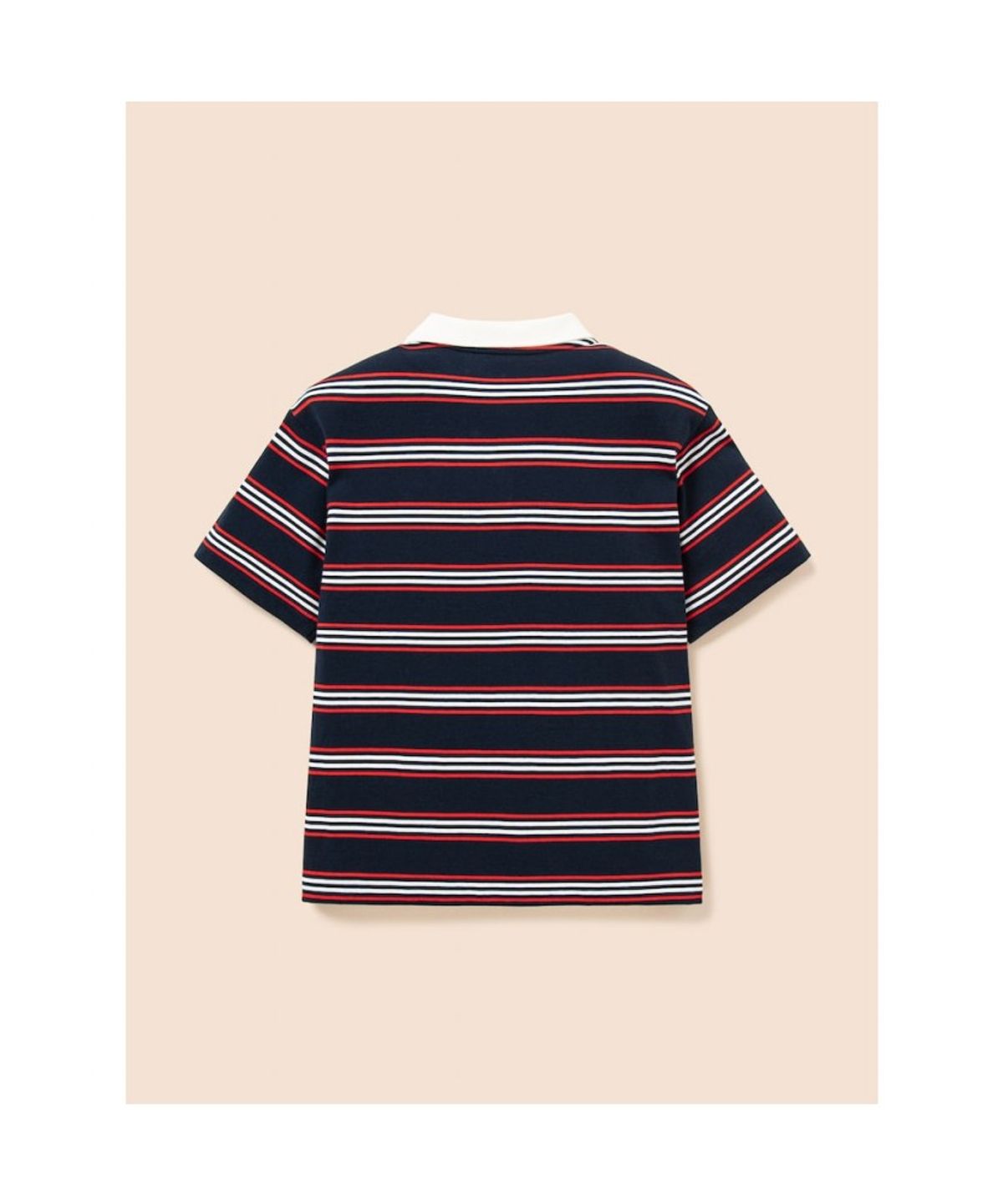 빈폴 키즈(BEANPOLE KIDS) 멀티 스트라이프 티카라 반소매 티셔츠 - 네이비